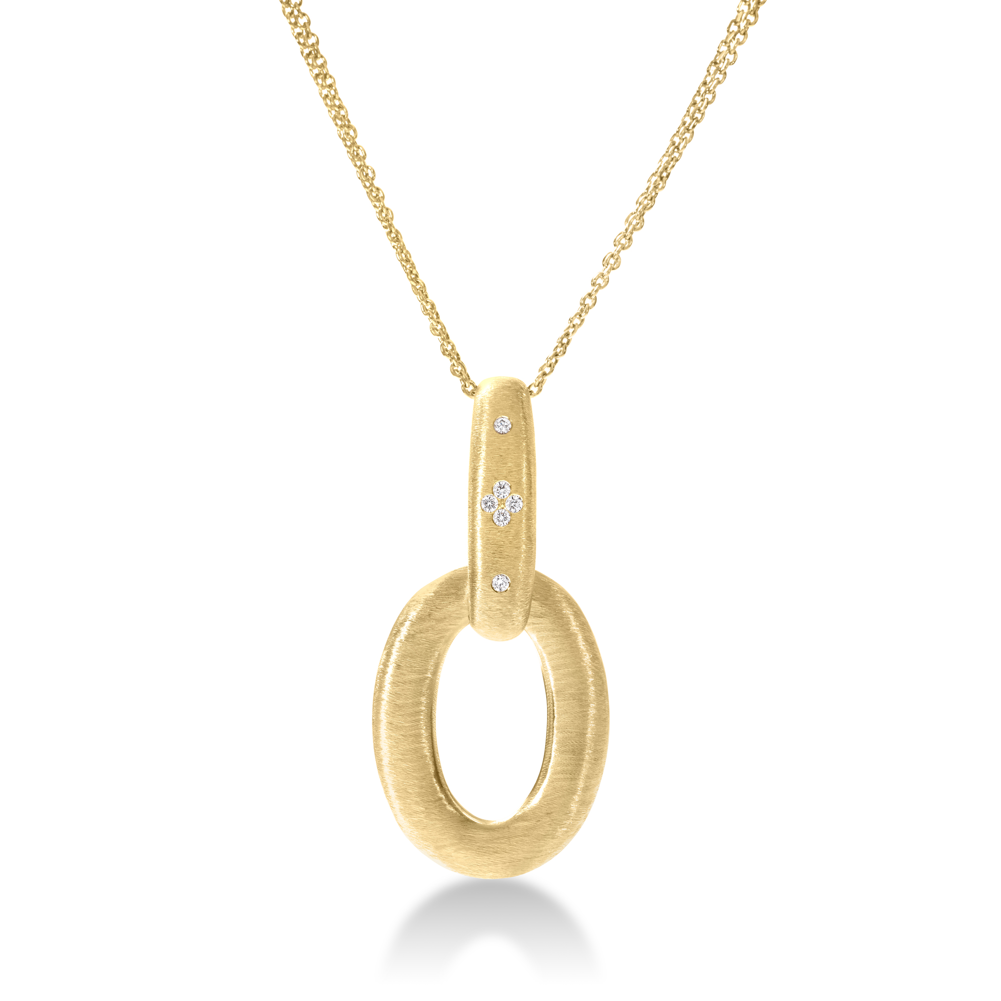 18k Yellow Gold Duchessa Large Diamond Oval Necklace