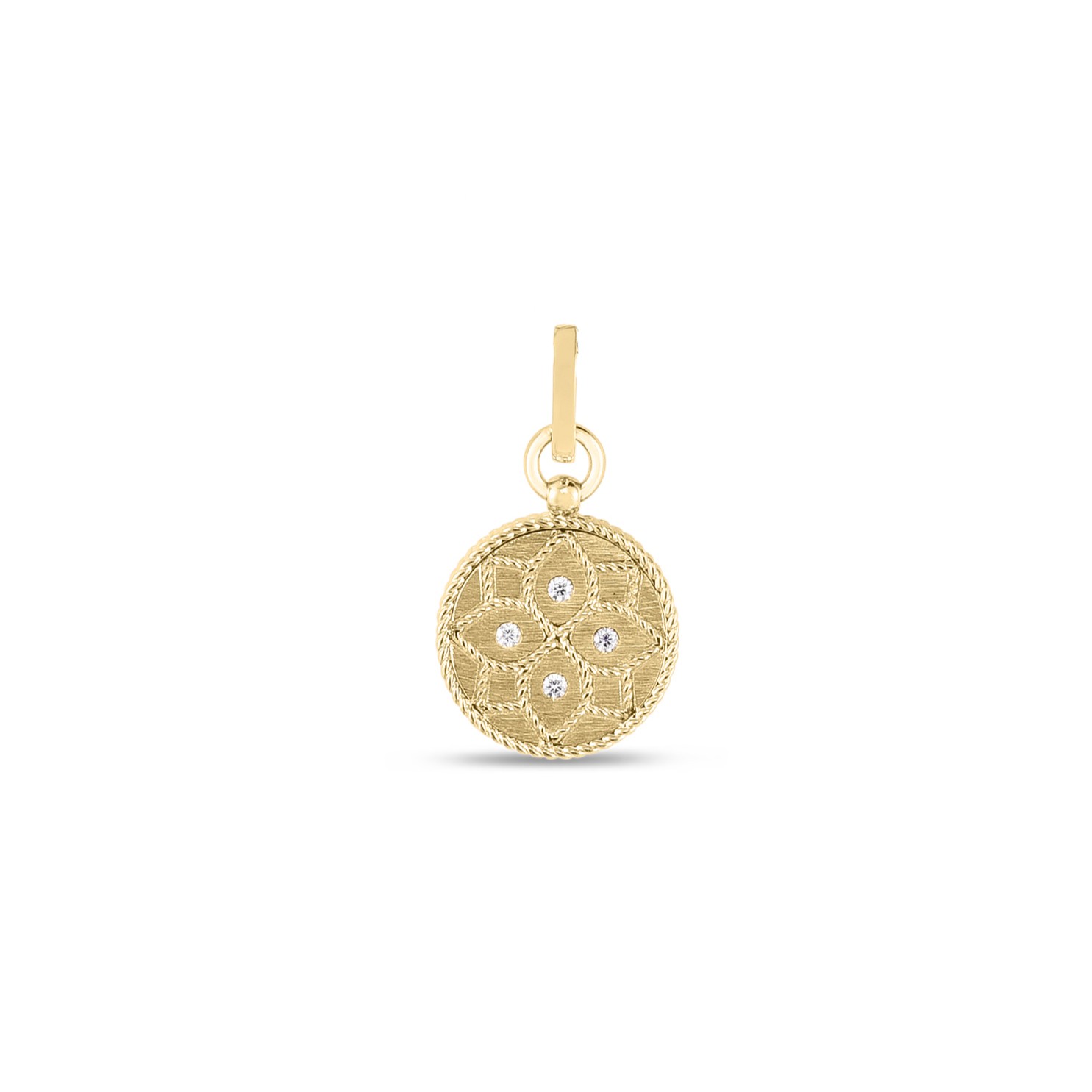 18k Yellow Gold Venetian Princess Small Diamond Medallion Pendant