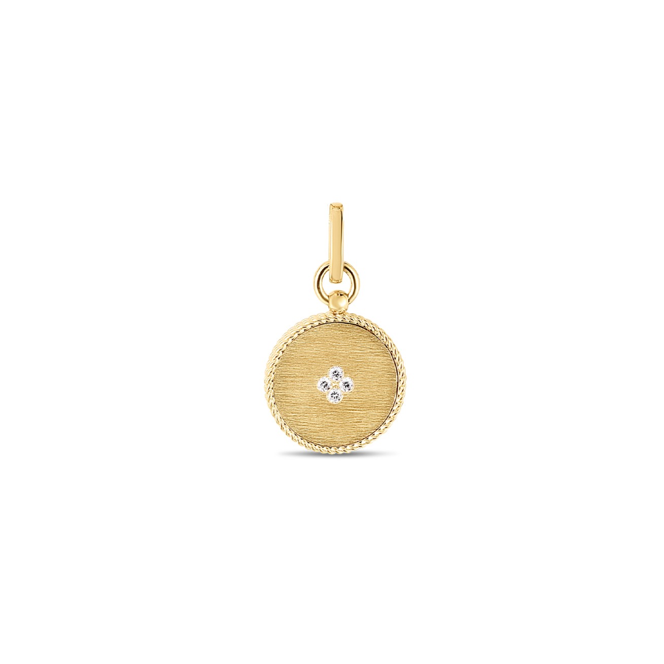 18k Yellow Gold Venetian Princess Small Diamond & Mop Medallion Pendant
