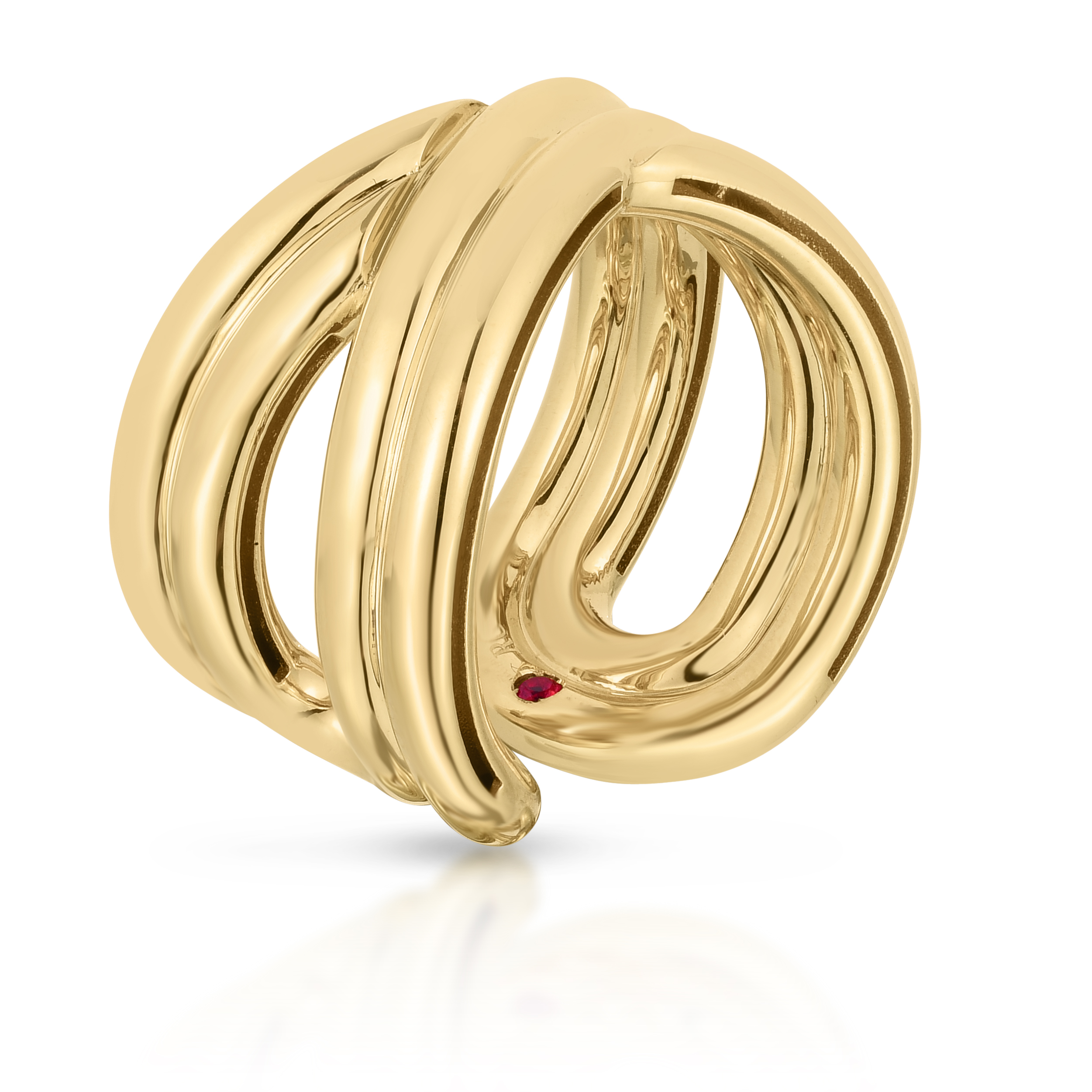 18k Yellow Designer Gold Criss Cross Ring