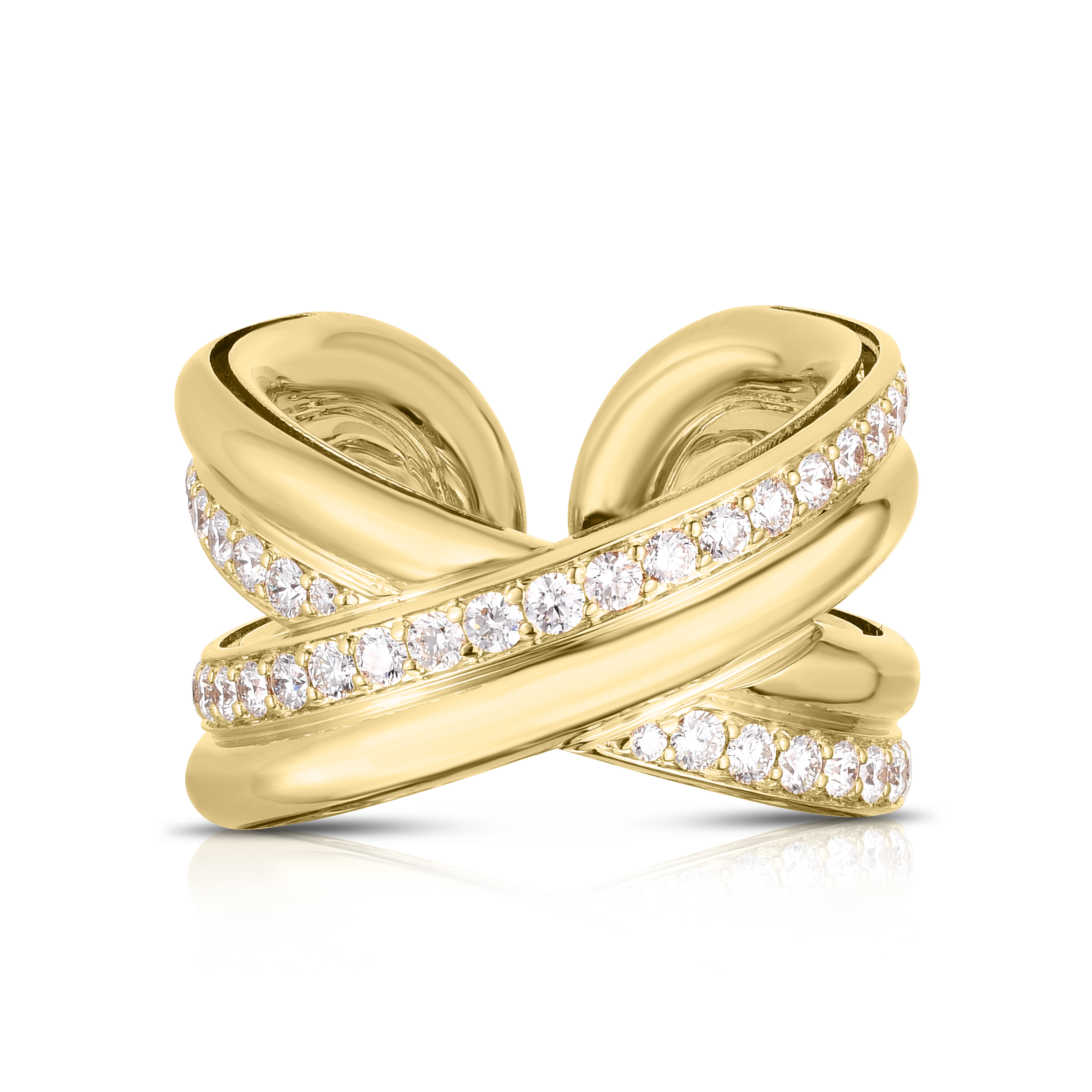 18k Yellow Gold Cialoma Diamond Crossover Ring
