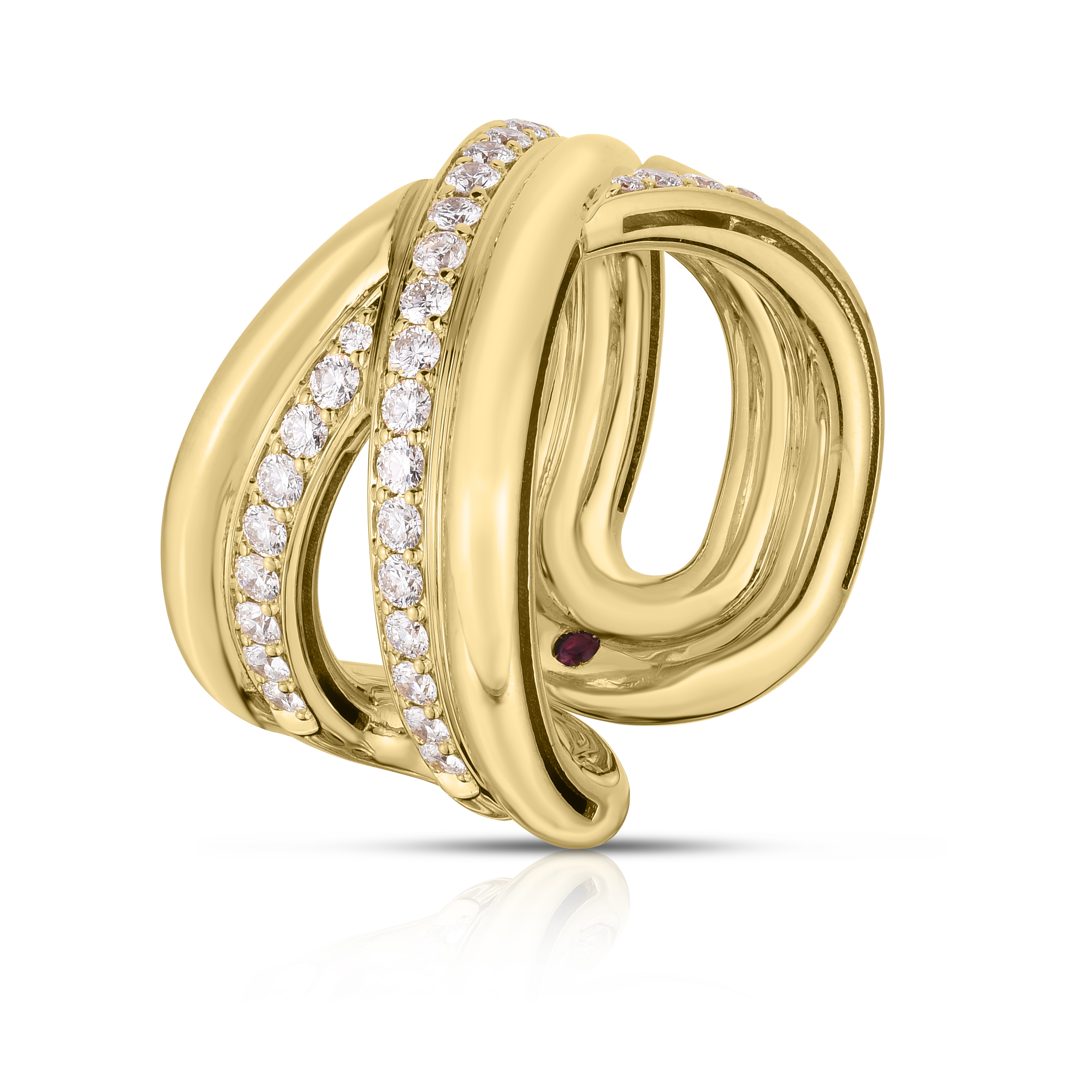 18k Yellow Gold Cialoma Diamond Crossover Ring