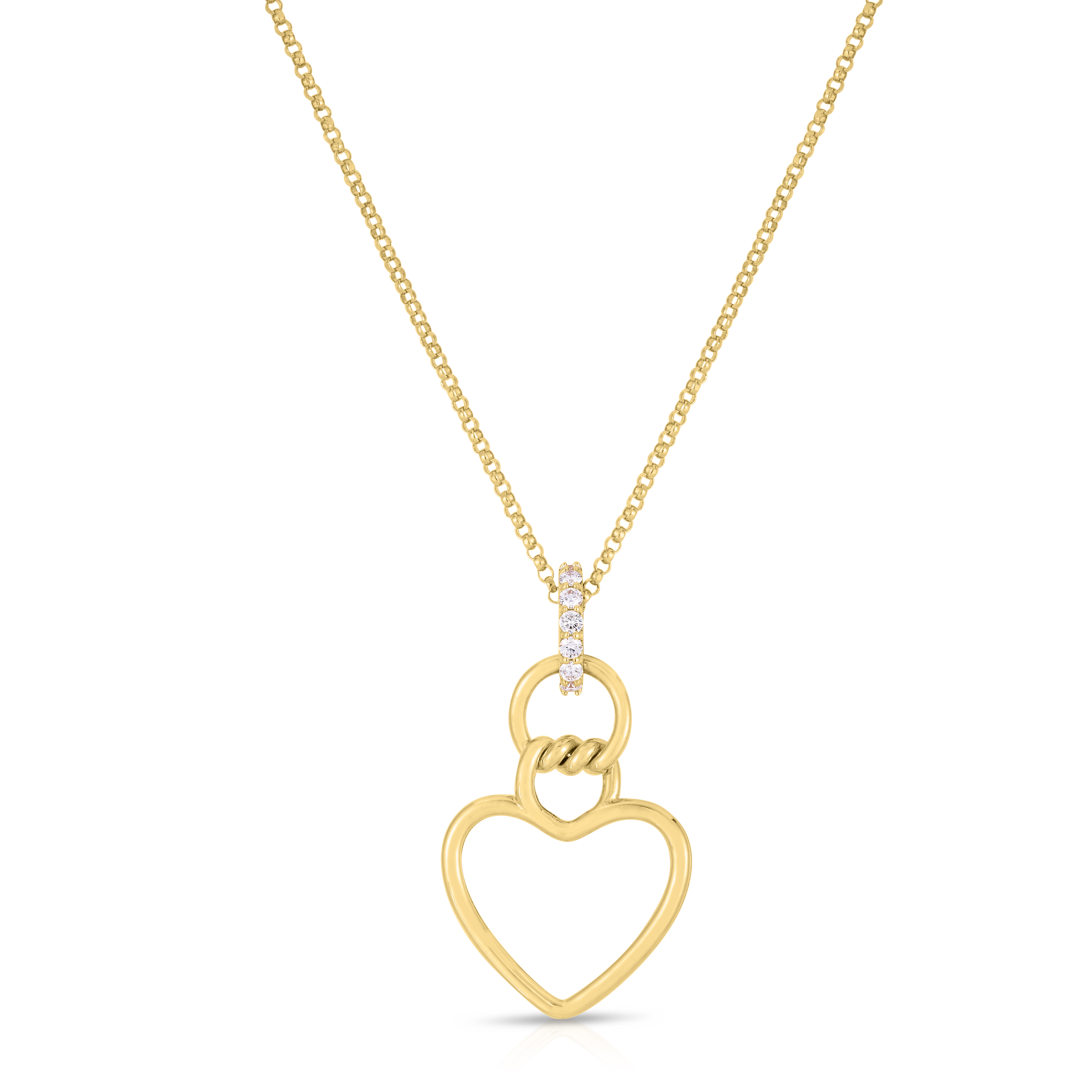 18k Yellow Cialoma Diamond Heart Necklace