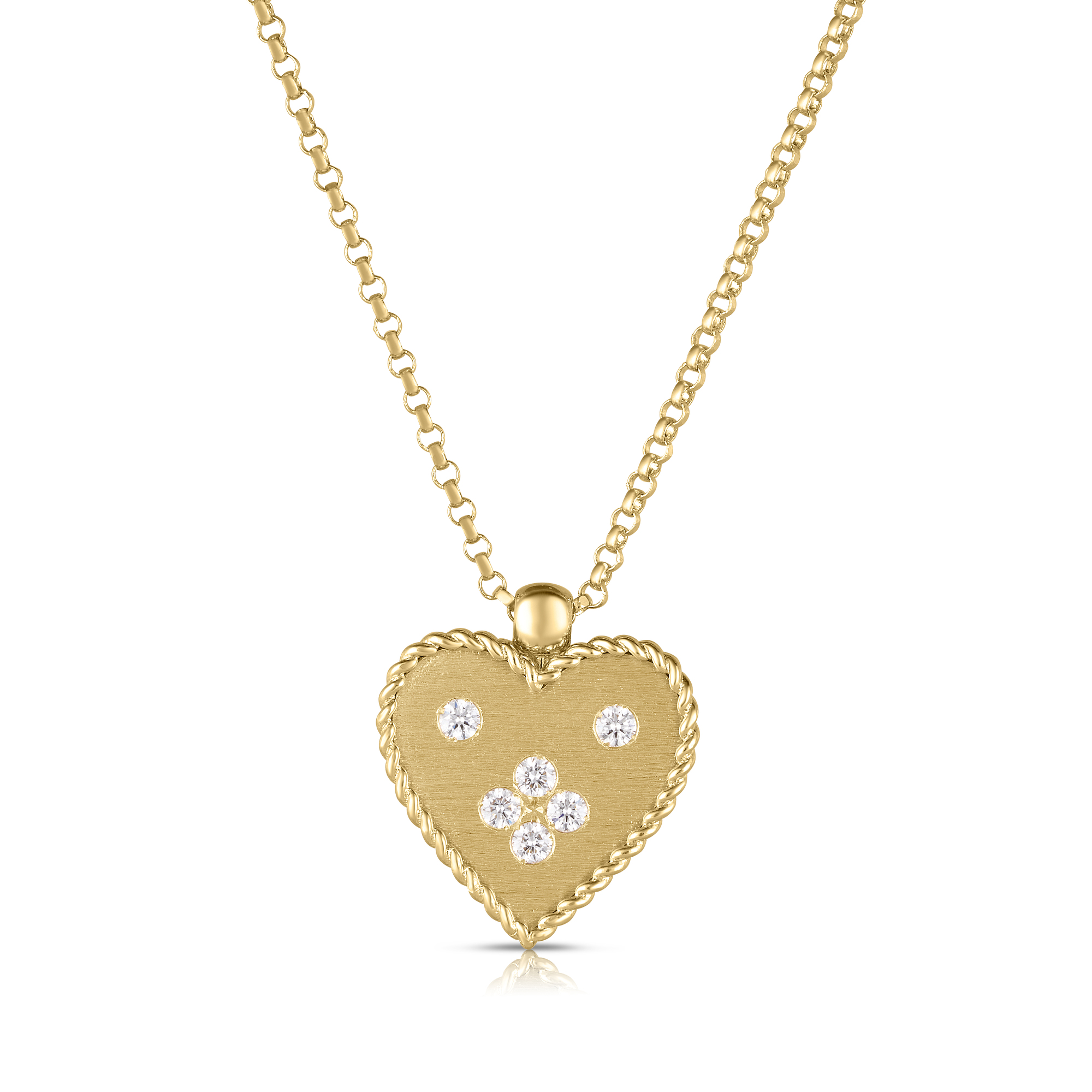 18k Yellow Gold Venetian Princess Small Heart Medallion Necklace