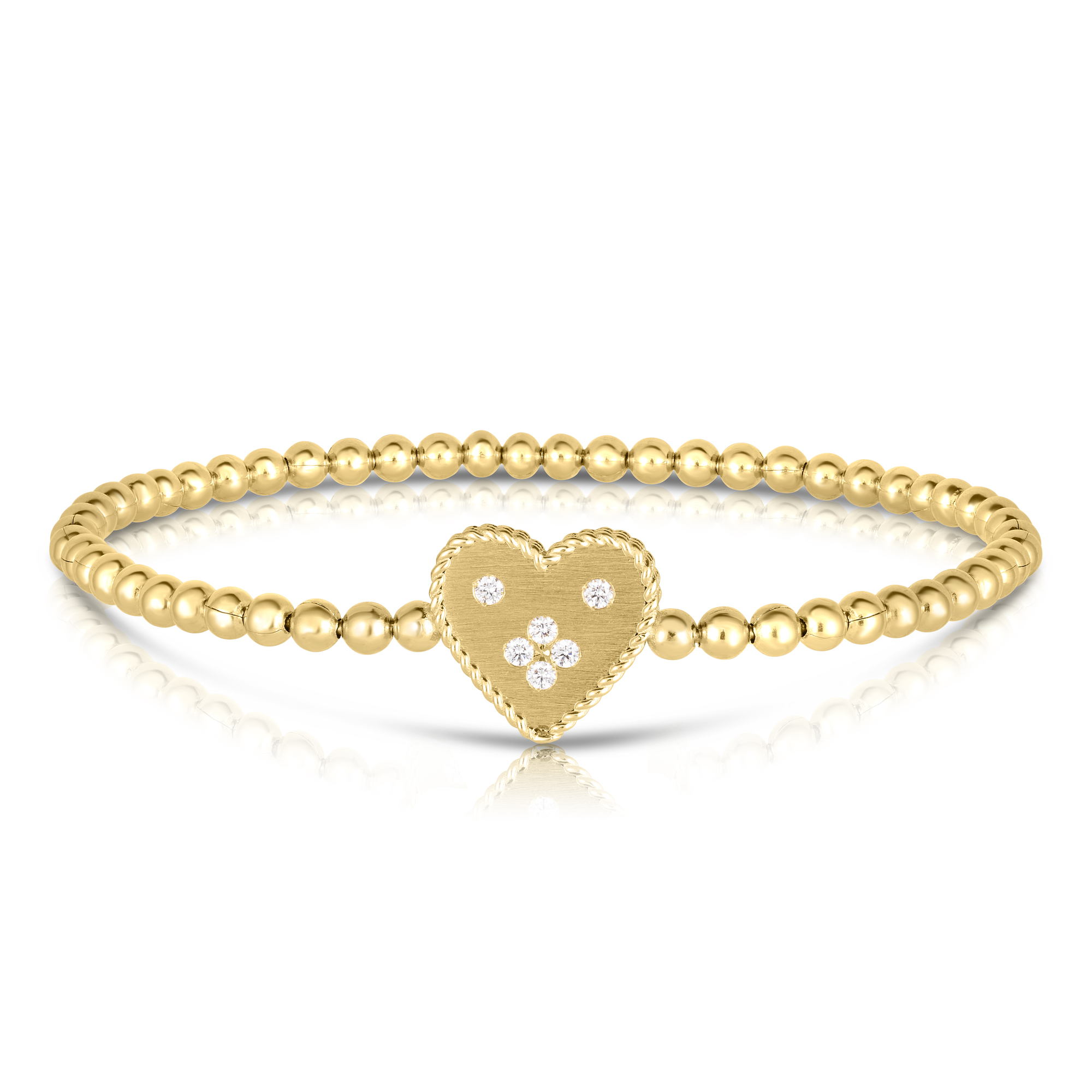 18k Yellow Gold Venetian Princess Small Heart Medallion Bracelet