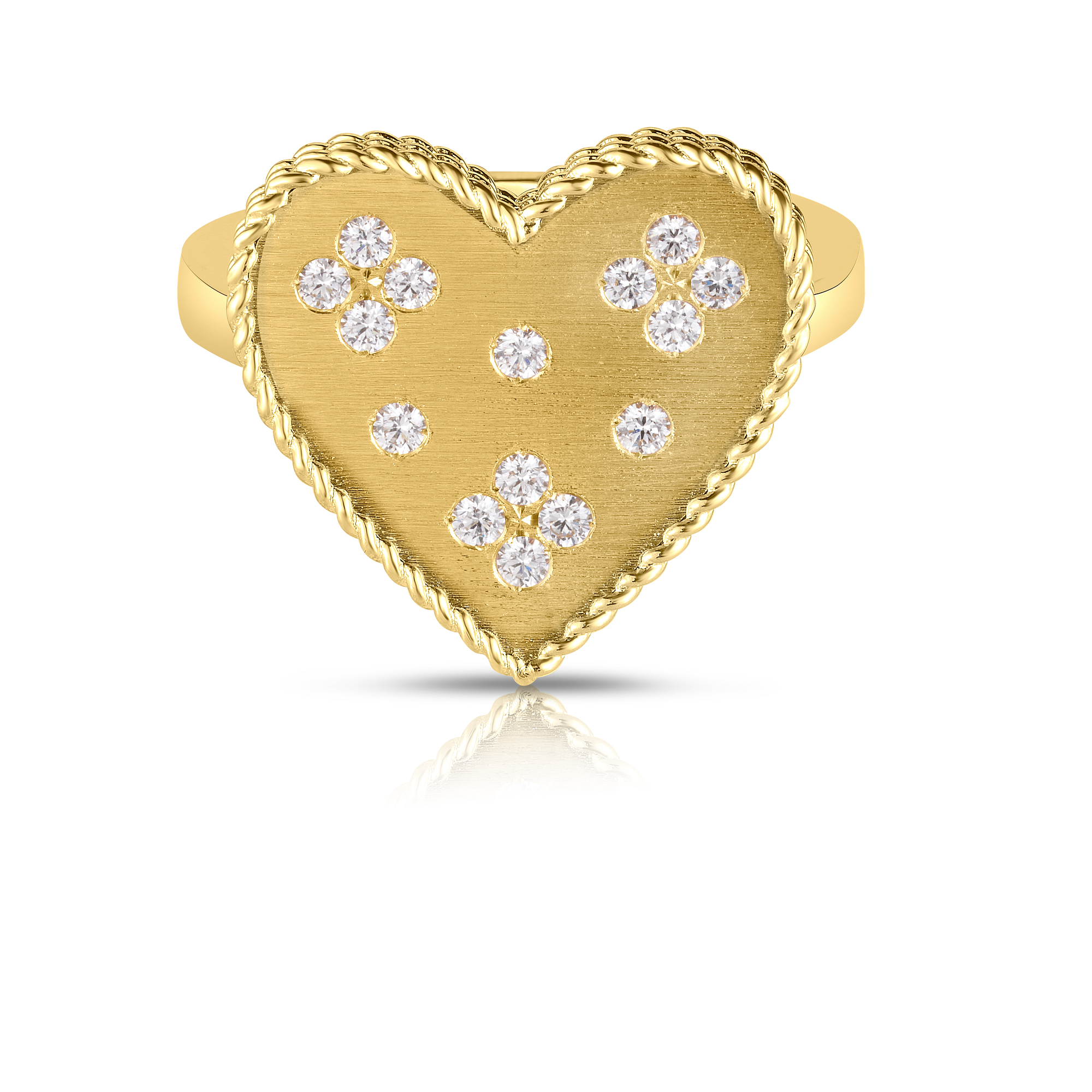 18k Yellow Gold Venetian Princess Medium Heart Medallion Ring