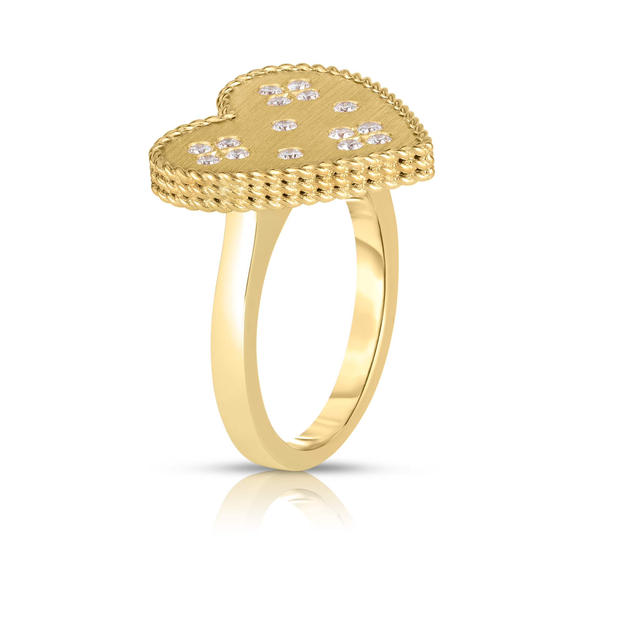 18k Yellow Gold Venetian Princess Medium Heart Medallion Ring