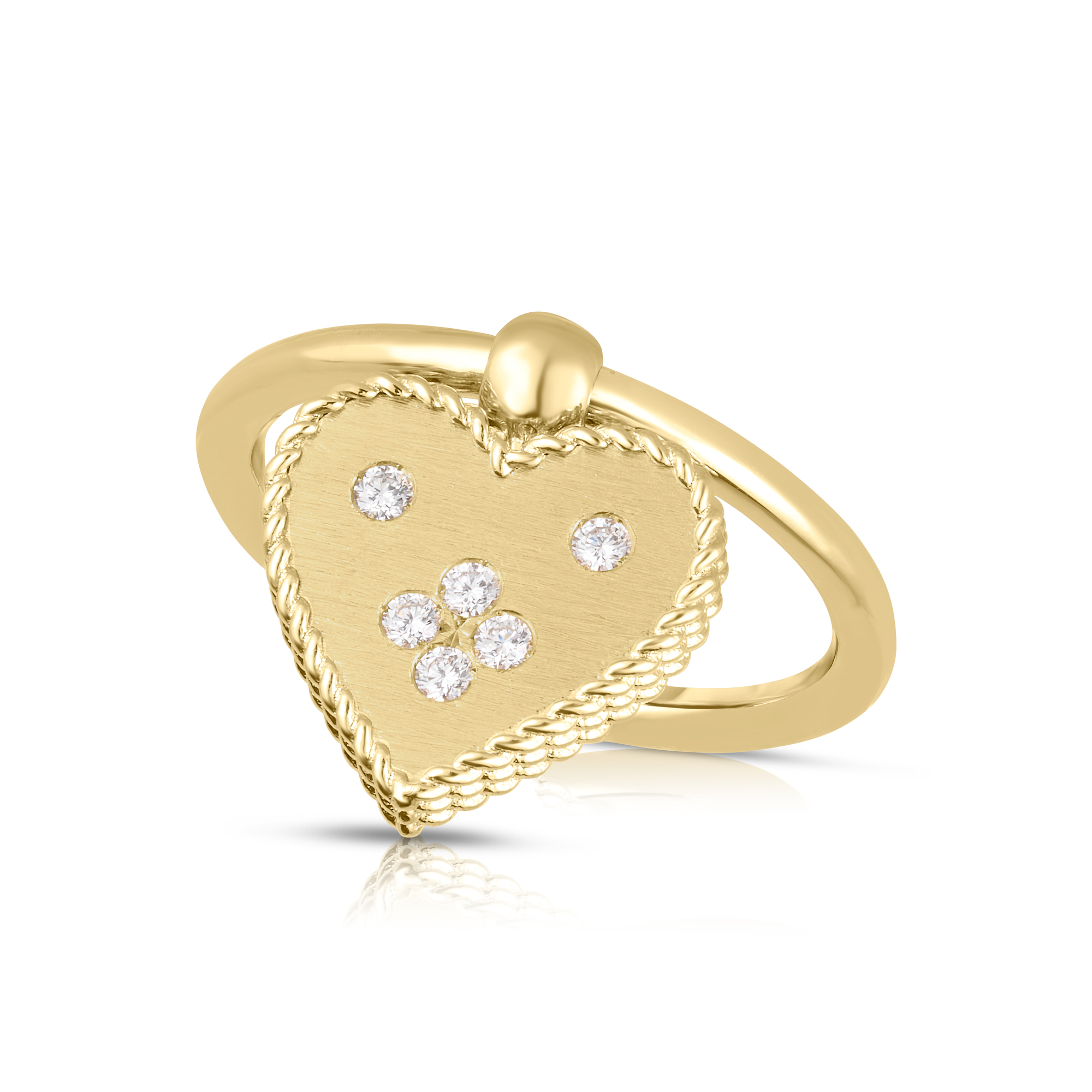 18k Yellow Gold Venetian Princess Small Heart Medallion Ring