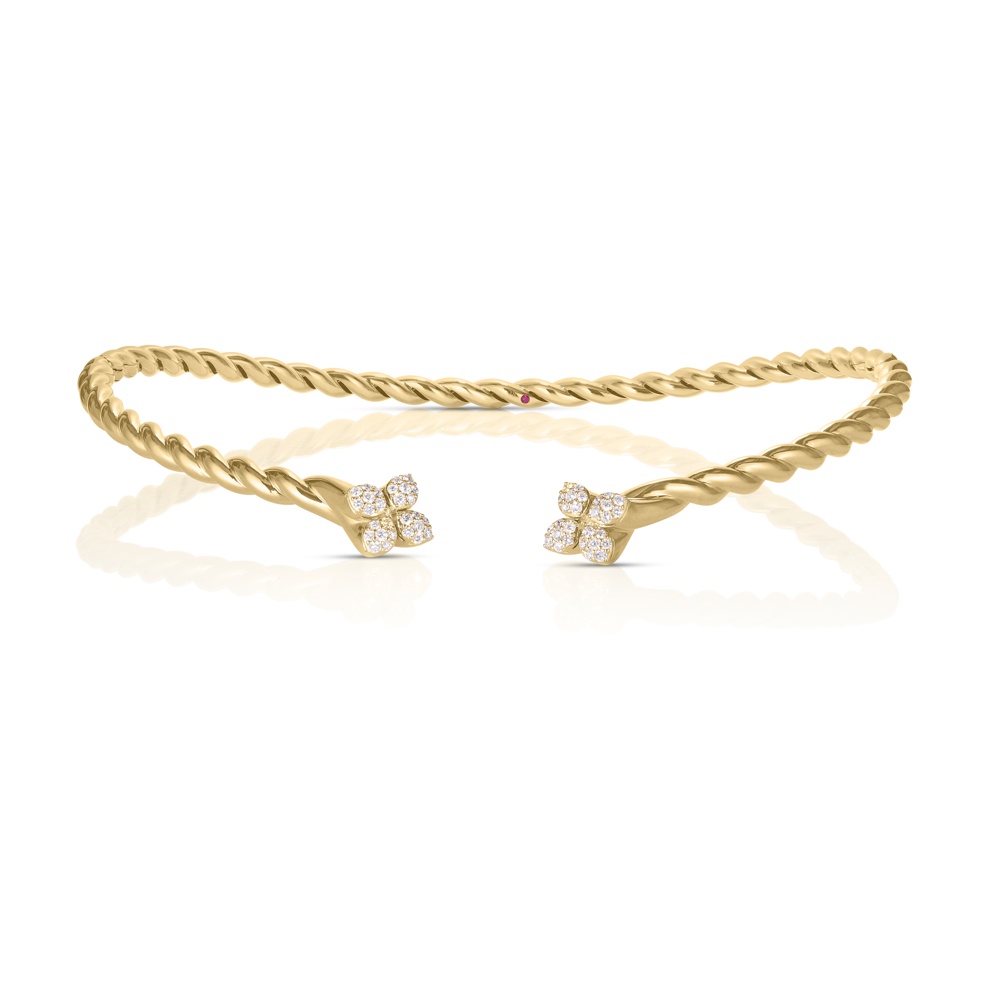 18k Yellow Gold Love In Verona Twist Diamond Collar Necklace