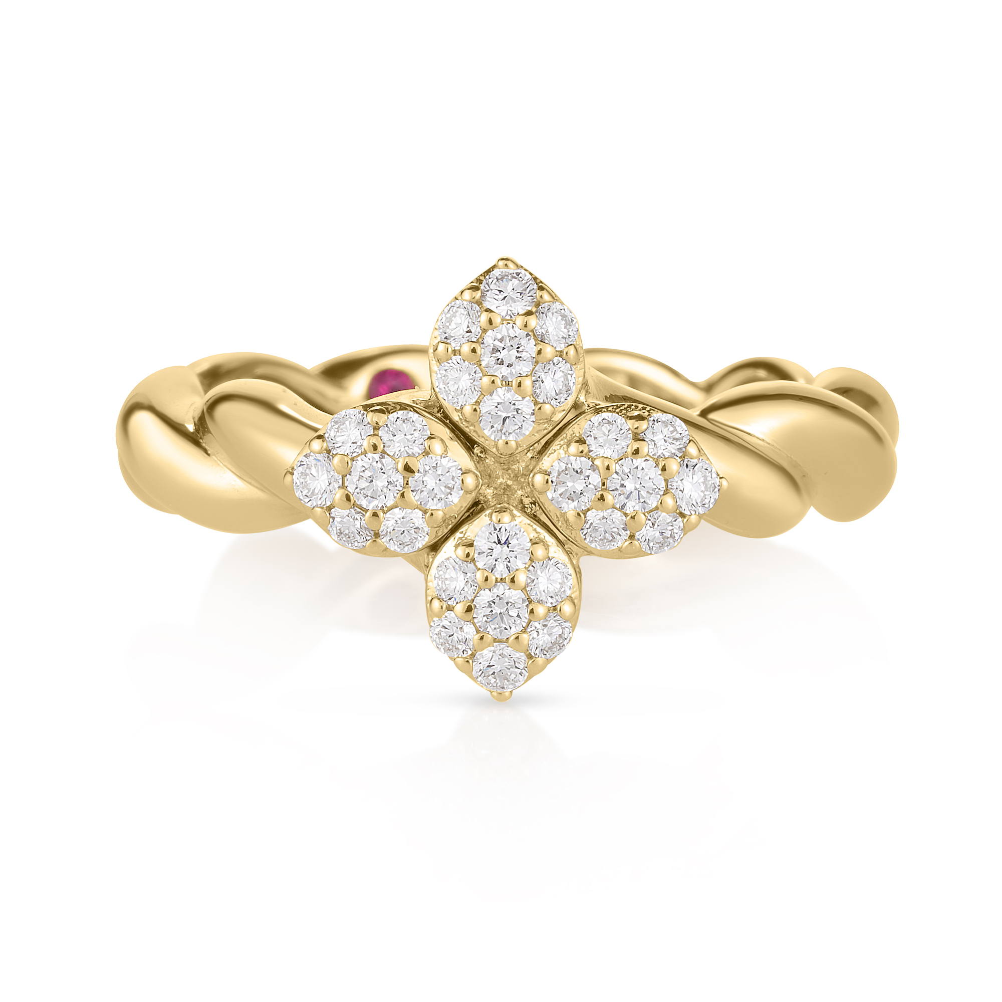 18k Yellow Gold Love In Verona Twist Diamond Ring