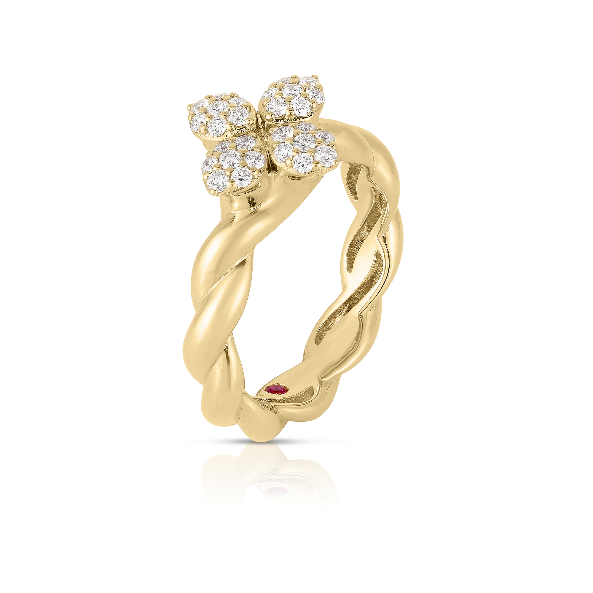 18k Yellow Gold Love In Verona Twist Diamond Ring