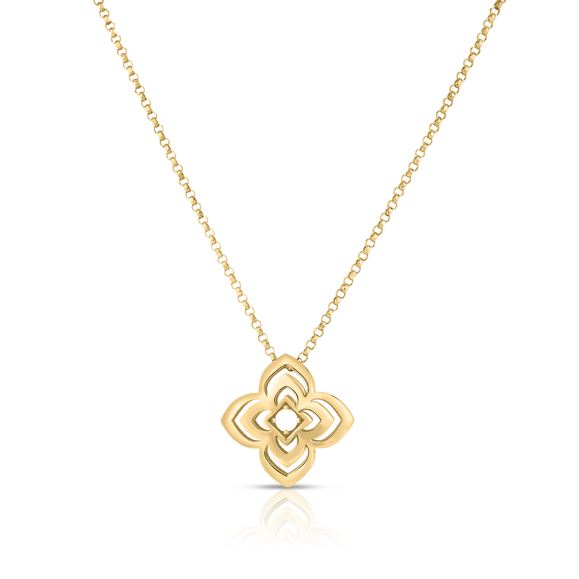 18k Yellow Gold Palazzo Ducale Carnival Medium Diamond Flower Necklace