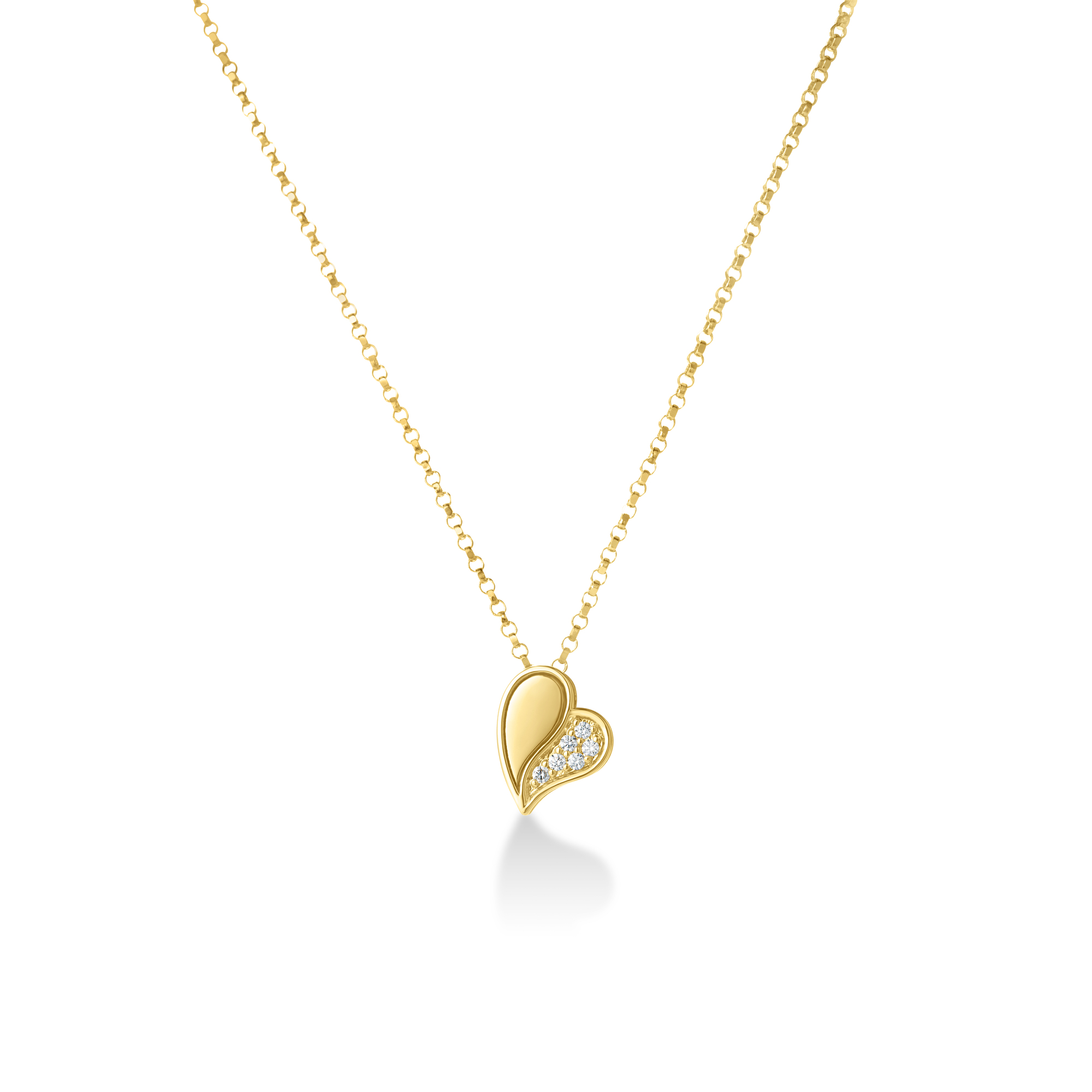 18k Yellow Gold Amorino Diamond Heart Necklace
