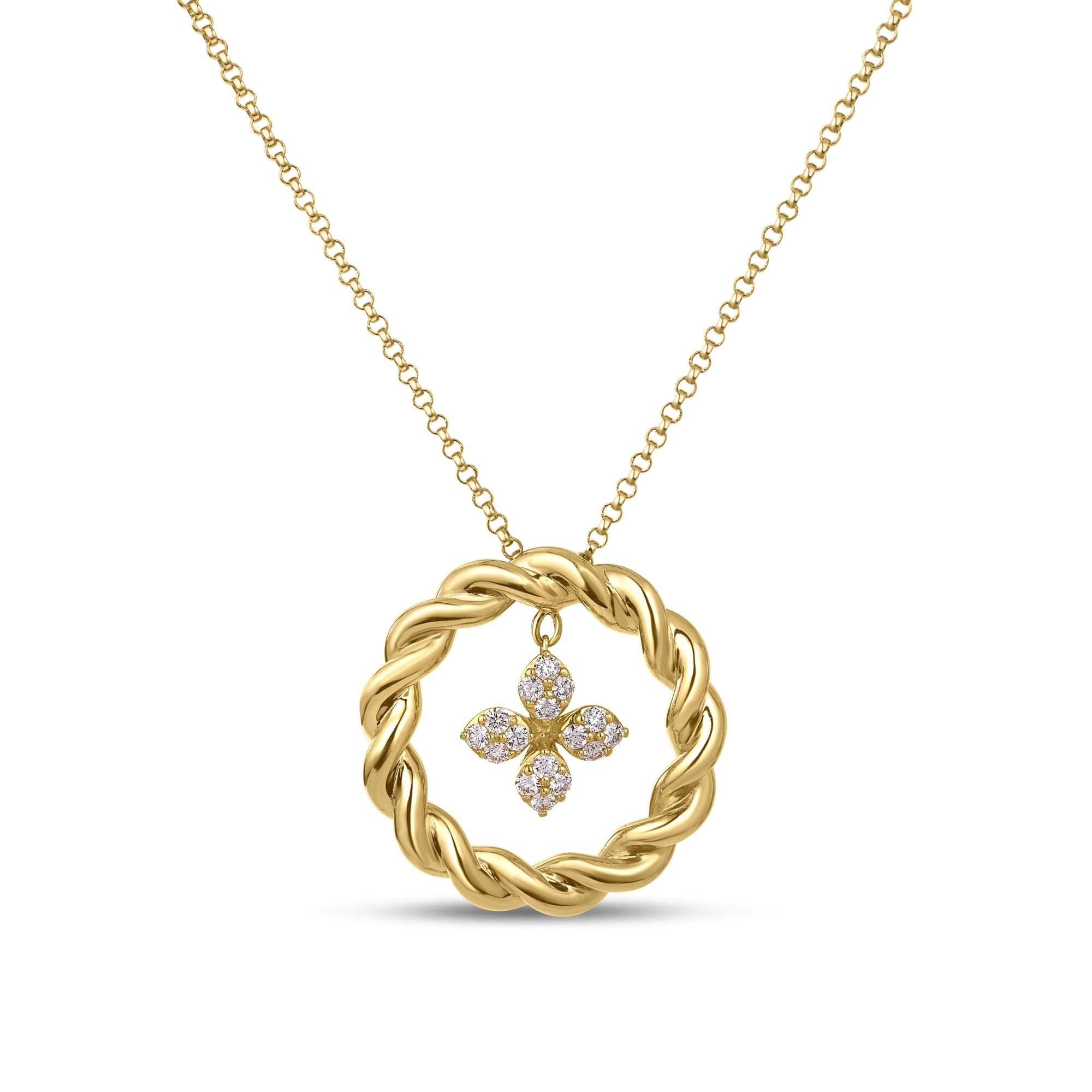 18k Yellow Gold Love In Verona Twist Diamond Necklace