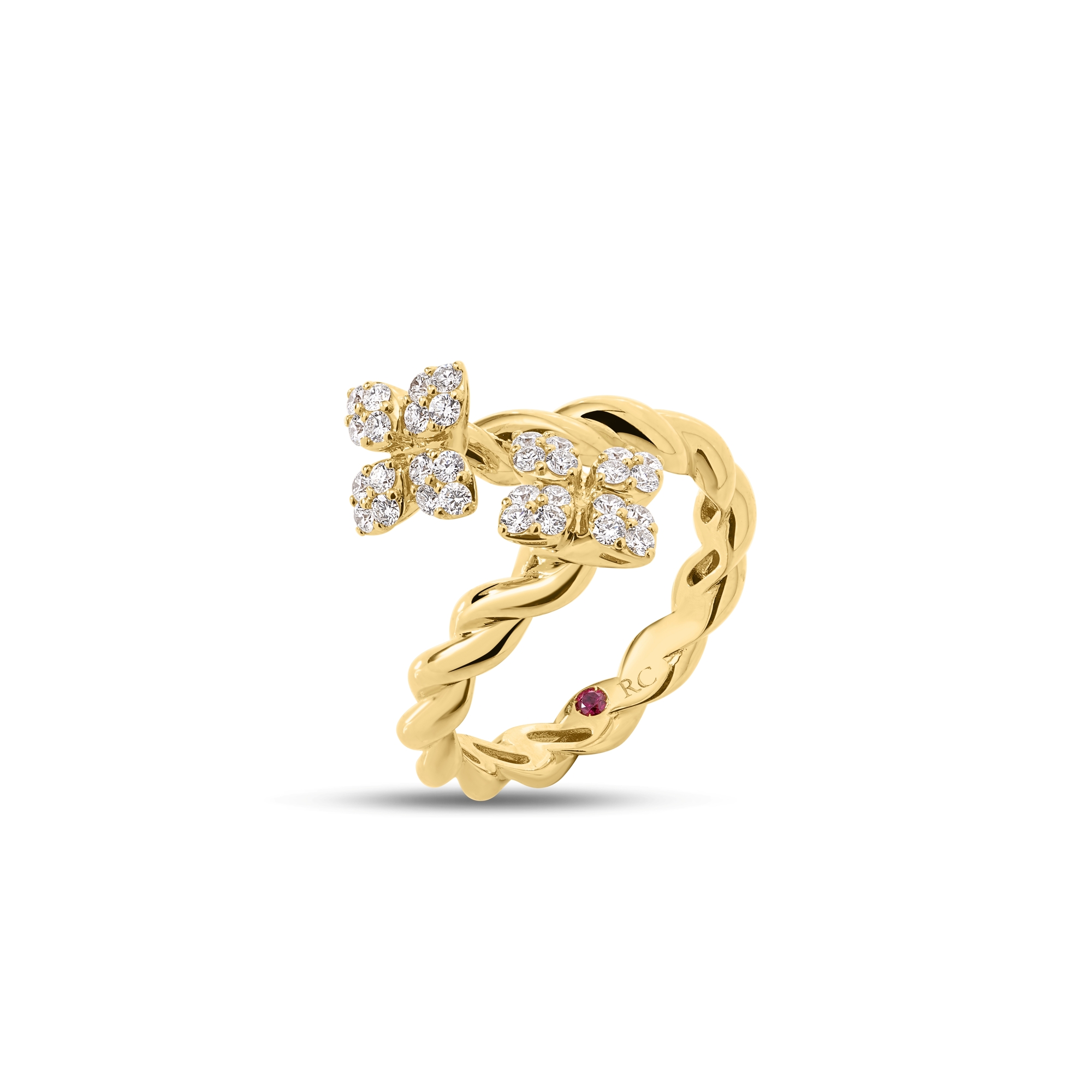 18k Yellow Gold Love In Verona Twist Diamond Ring