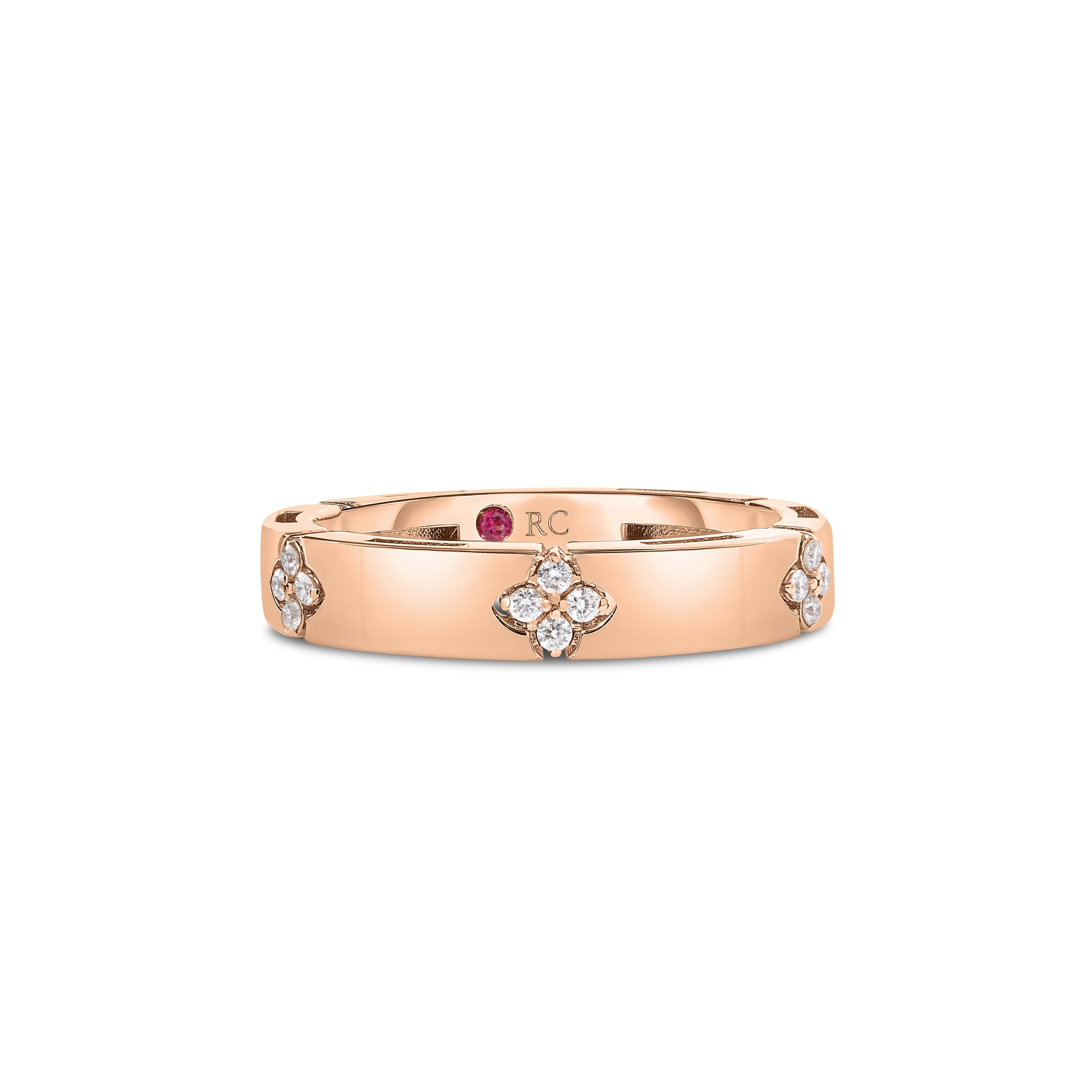 18k Rose Gold Love In Verona Narrow Diamond Accent Ring