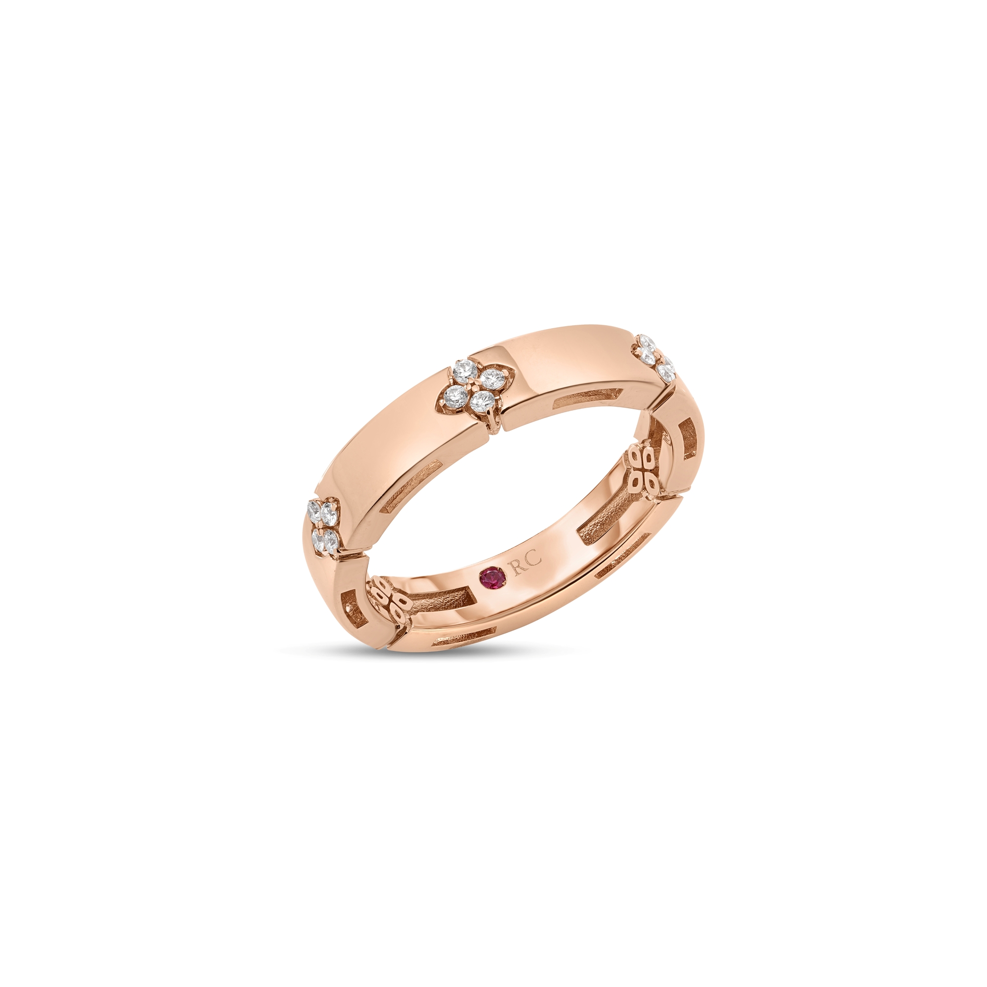 18k Rose Gold Love In Verona Narrow Diamond Accent Ring