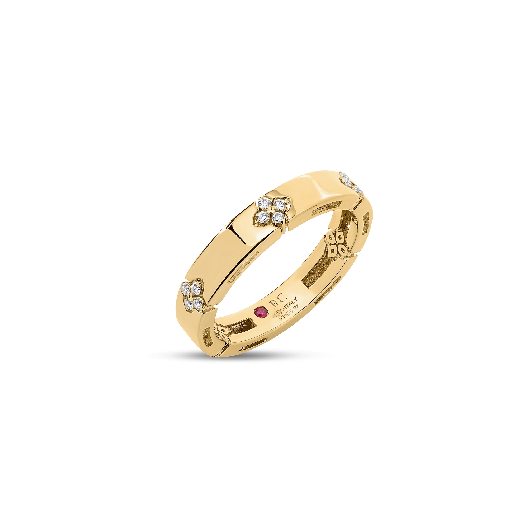 18k Yellow Gold Love In Verona Narrow Diamond Accent Ring