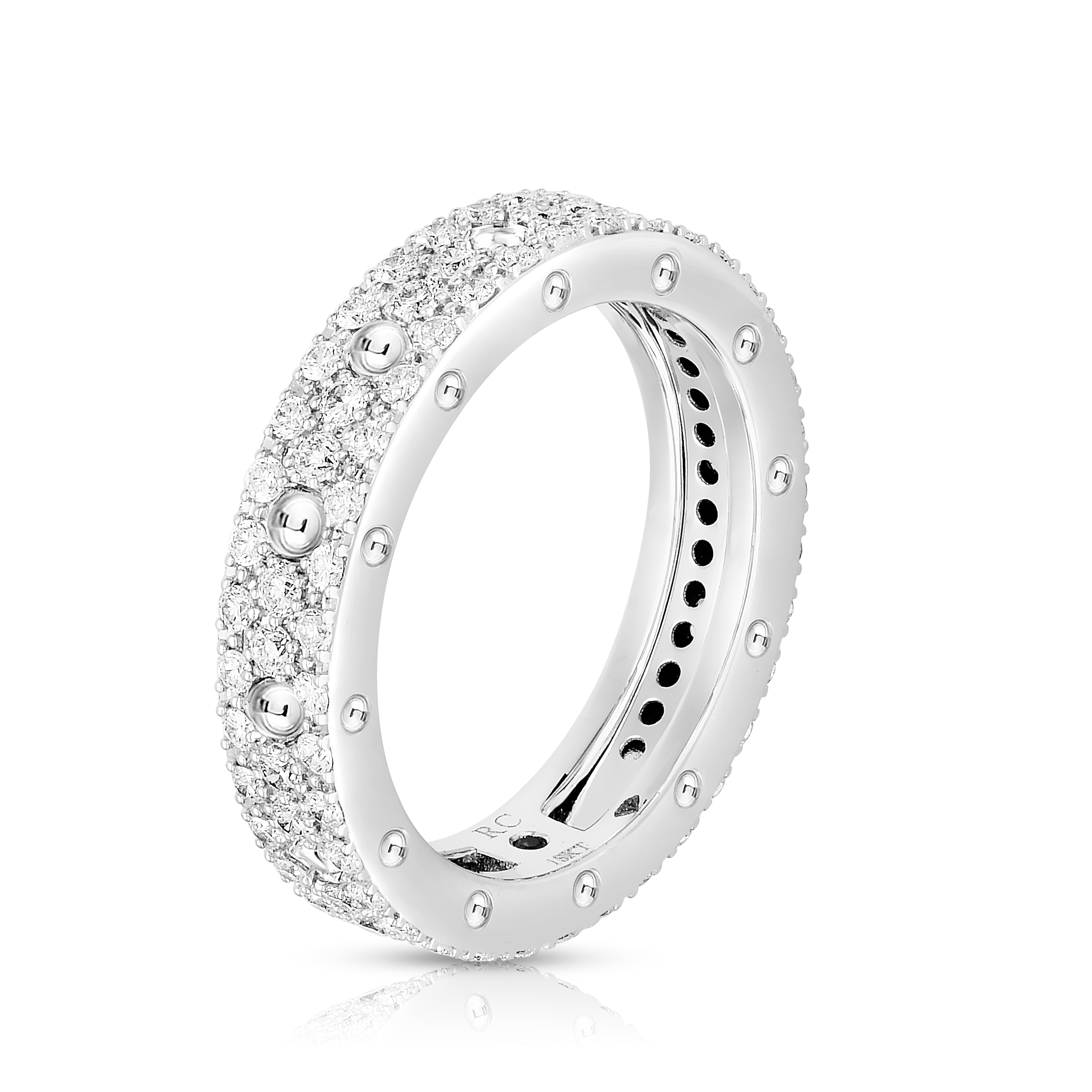 18k White Gold Classic Diamond Pave Diamond Eternity Ring