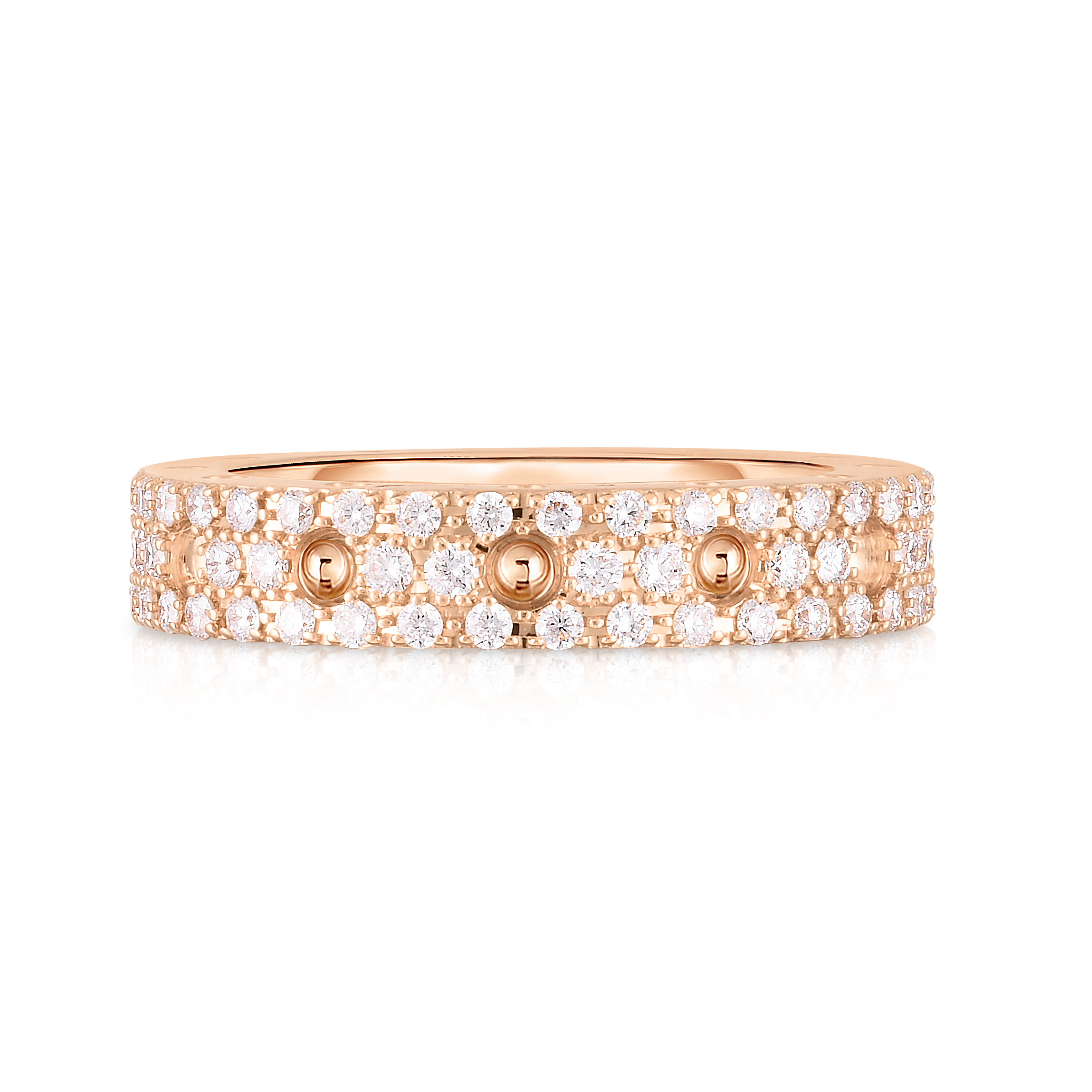 18k Rose Gold Classic Diamond Pave Diamond Eternity Ring