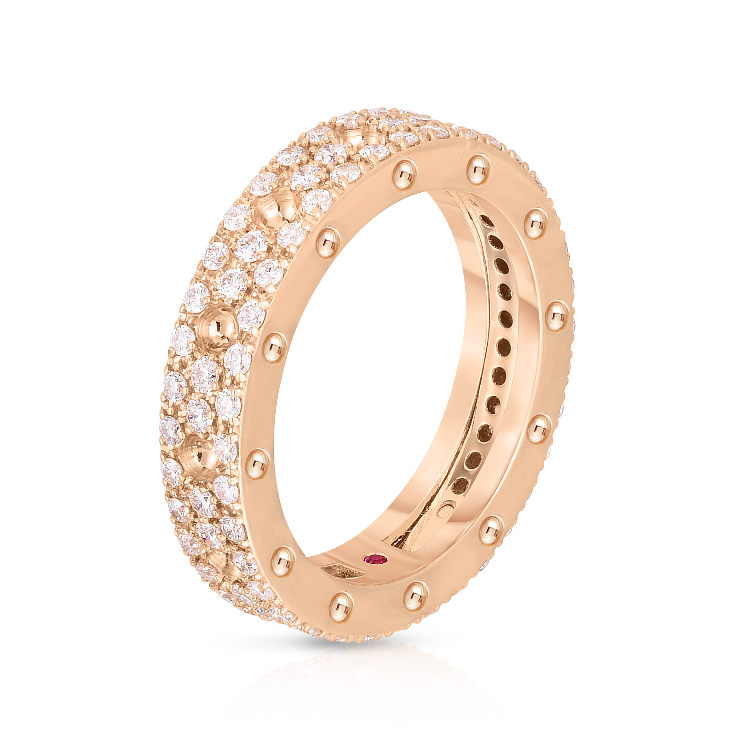 18k Rose Gold Classic Diamond Pave Diamond Eternity Ring