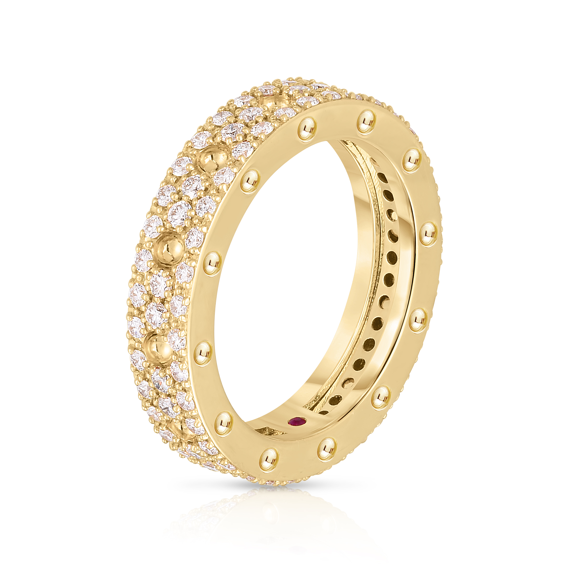 18k Yellow Gold Classic Diamond Pave Diamond Eternity Ring