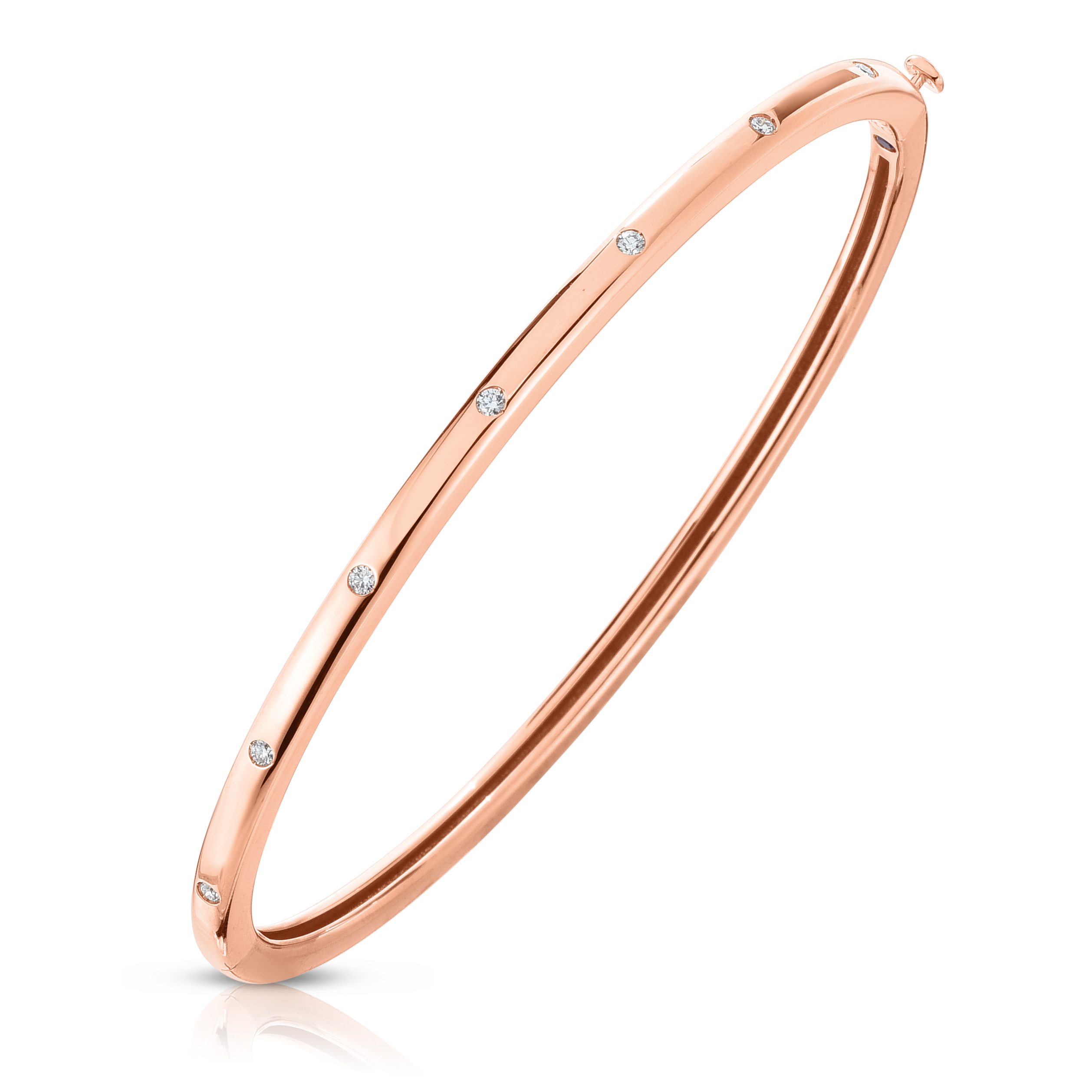 18k Rose Designer Gold Classica Diamond Bangle