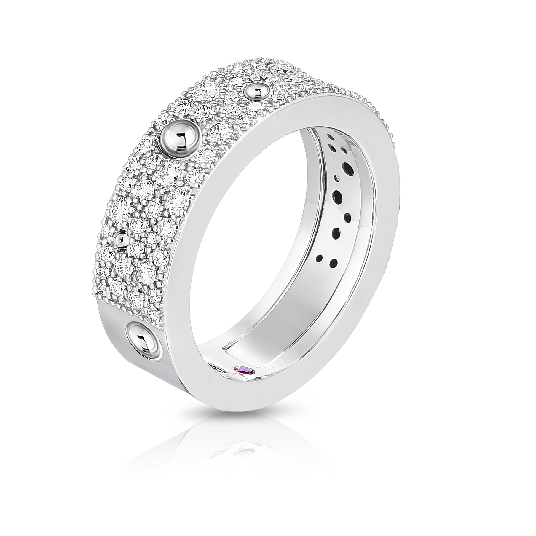 18k White Gold Pois Moi Luna Pave Diamond Ring