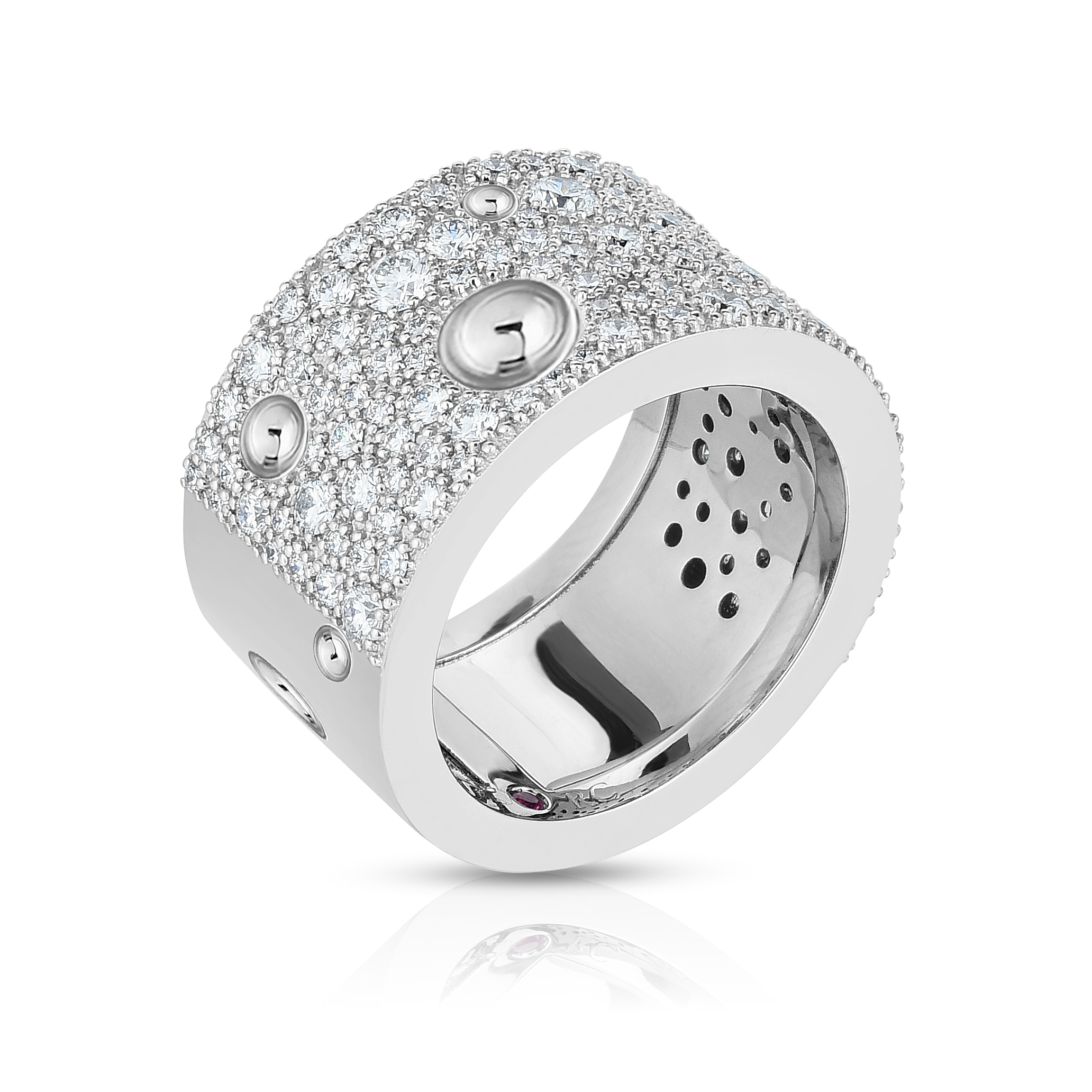 18k White Gold Pois Moi Luna Wide Pave Diamond Ring