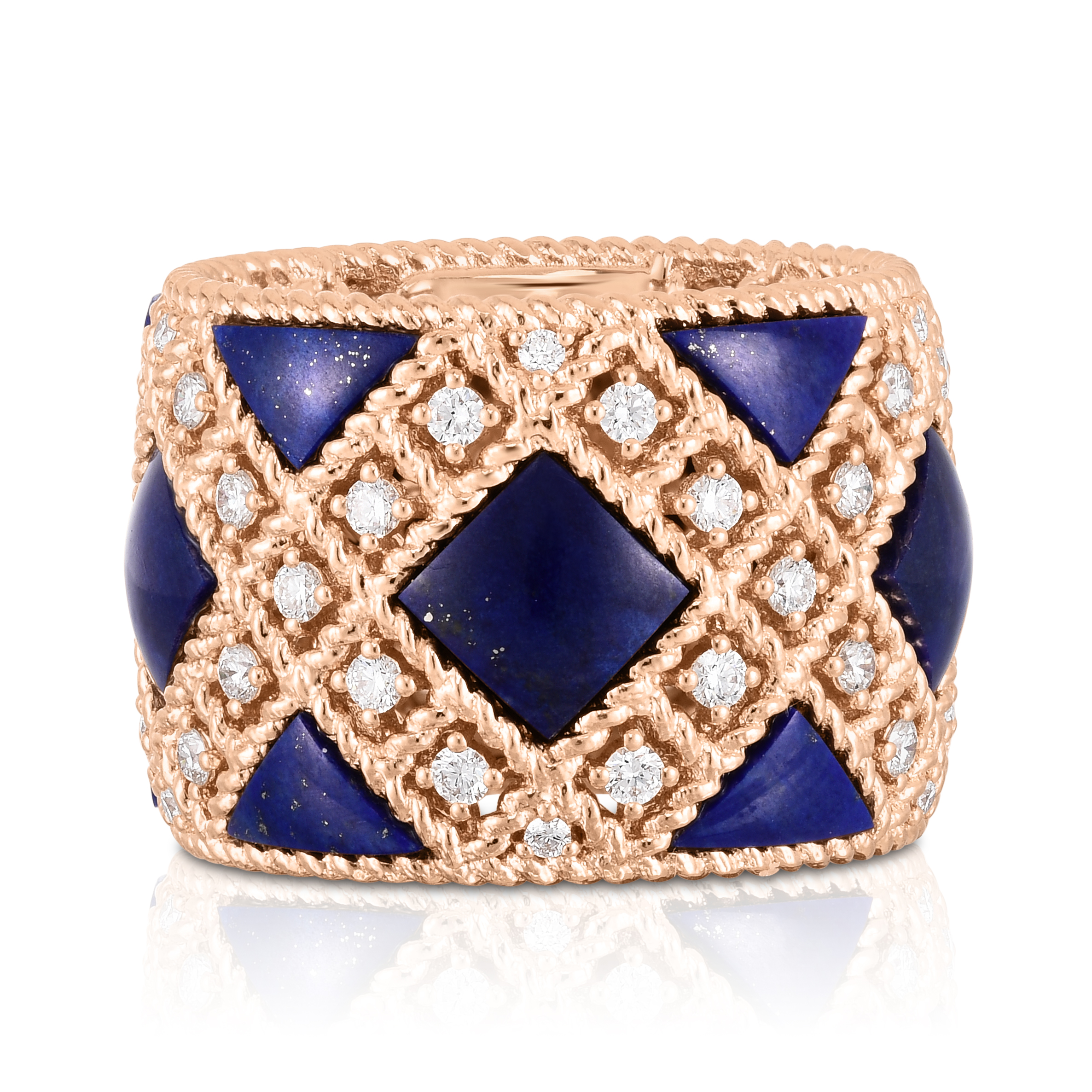 18k Rose Gold Palazzo Ducale Diamond & Lapis Ring