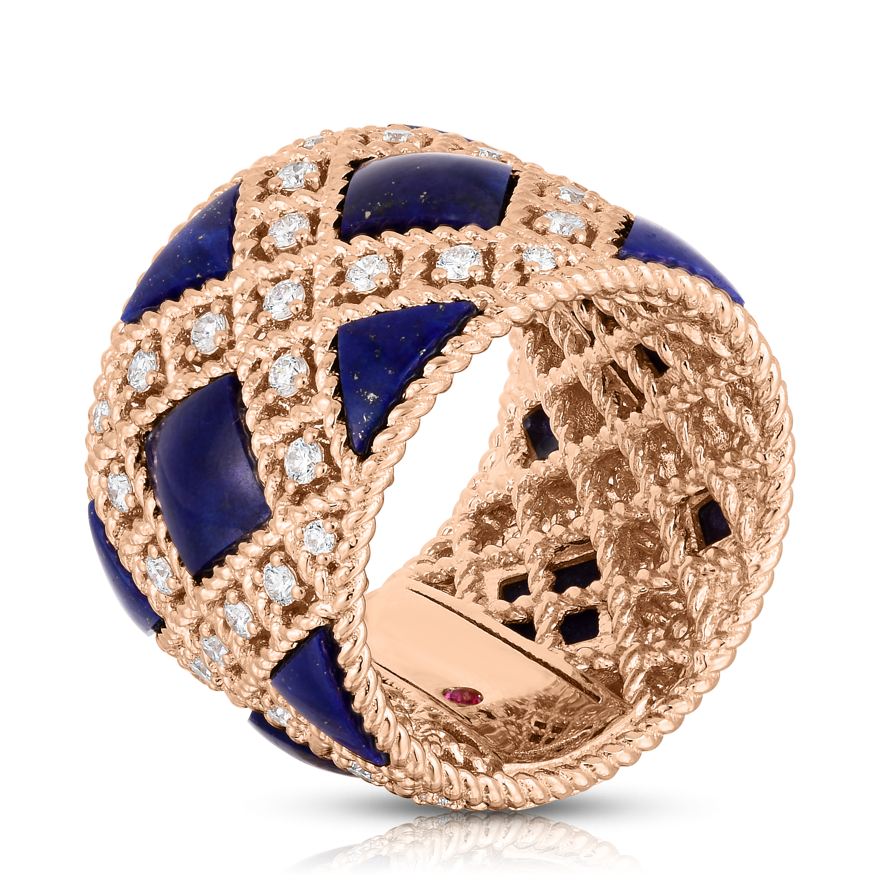 18k Rose Gold Palazzo Ducale Diamond & Lapis Ring