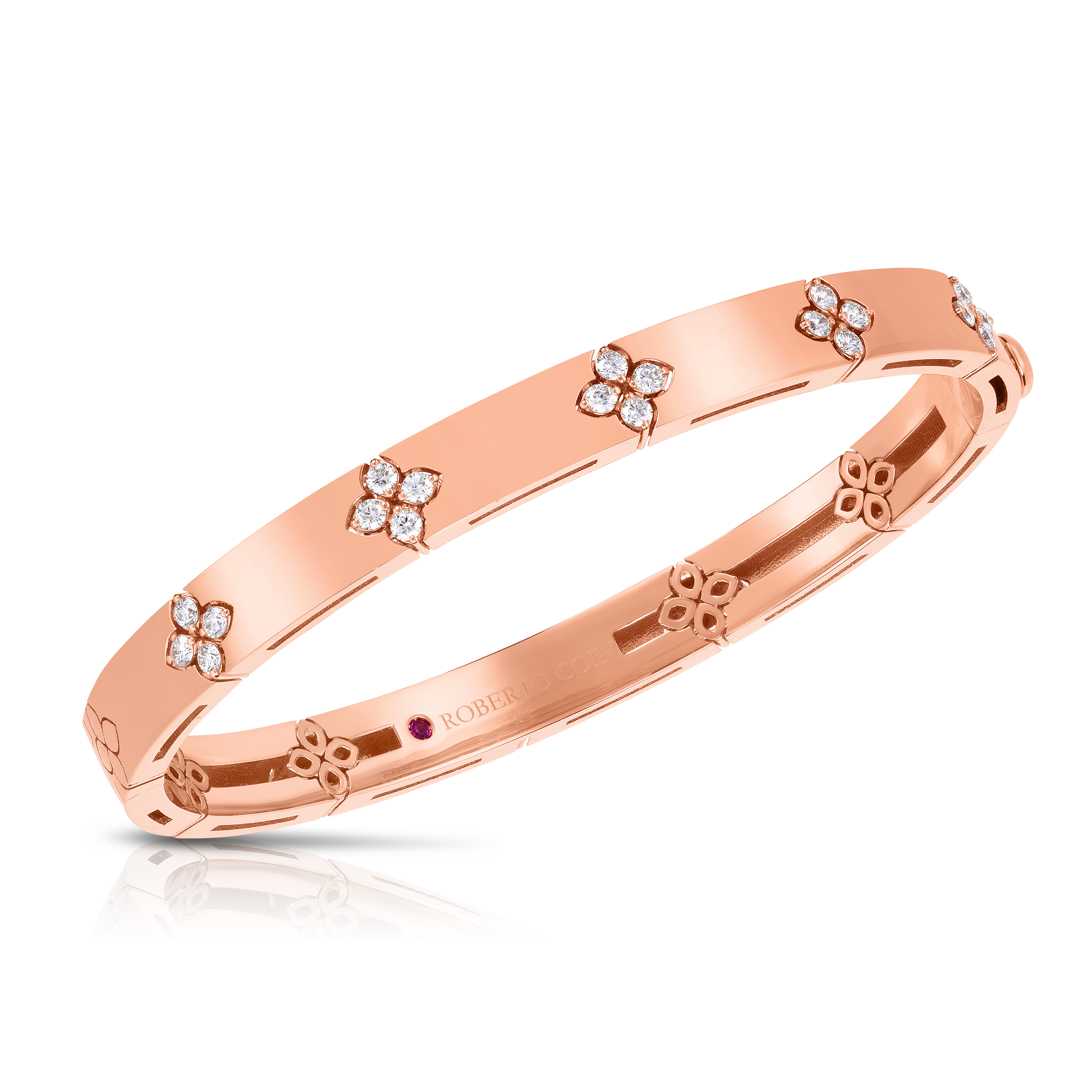 18k Rose Gold Love In Verona Medium Diamond Bangle