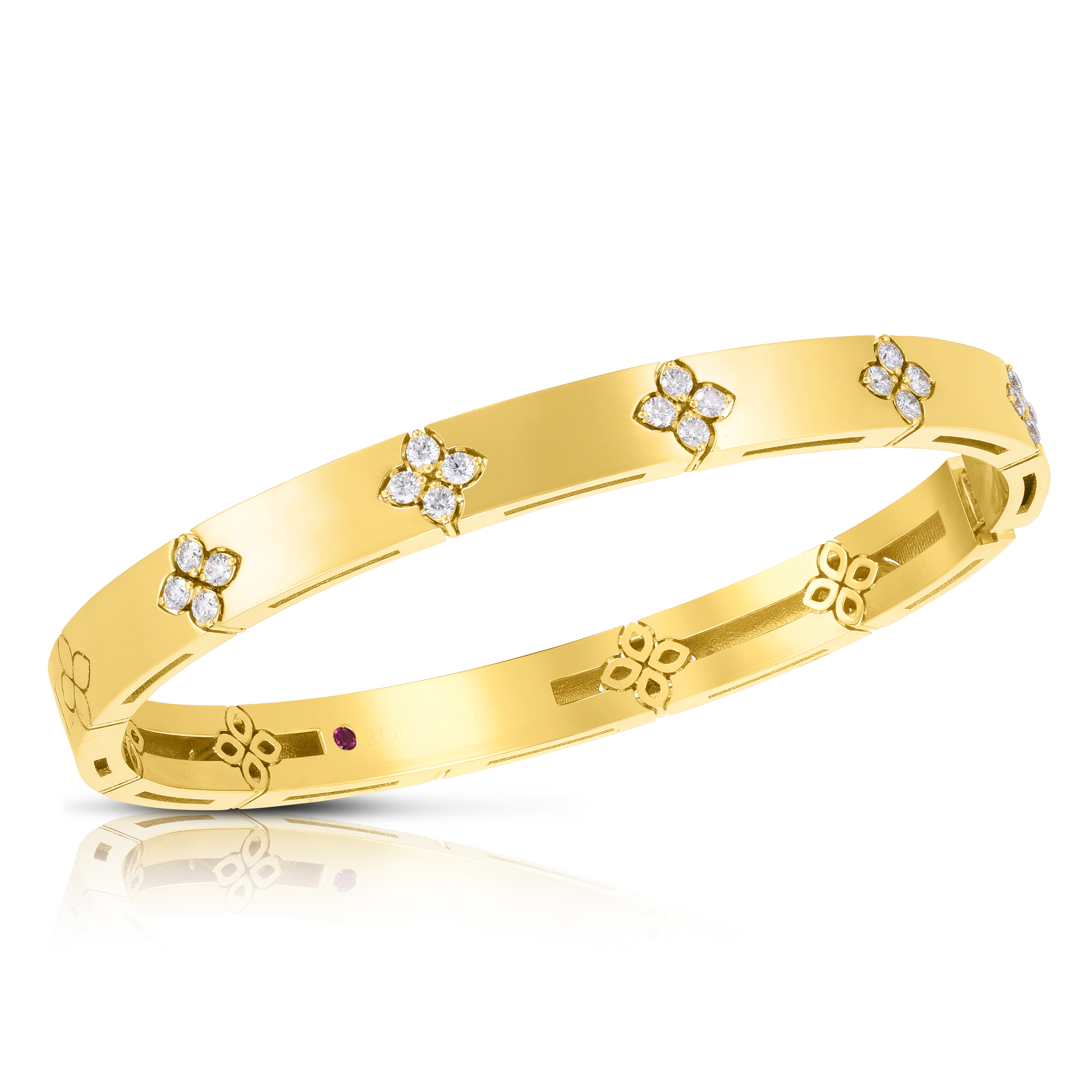 18k Yellow Gold Love In Verona Medium Diamond Bangle