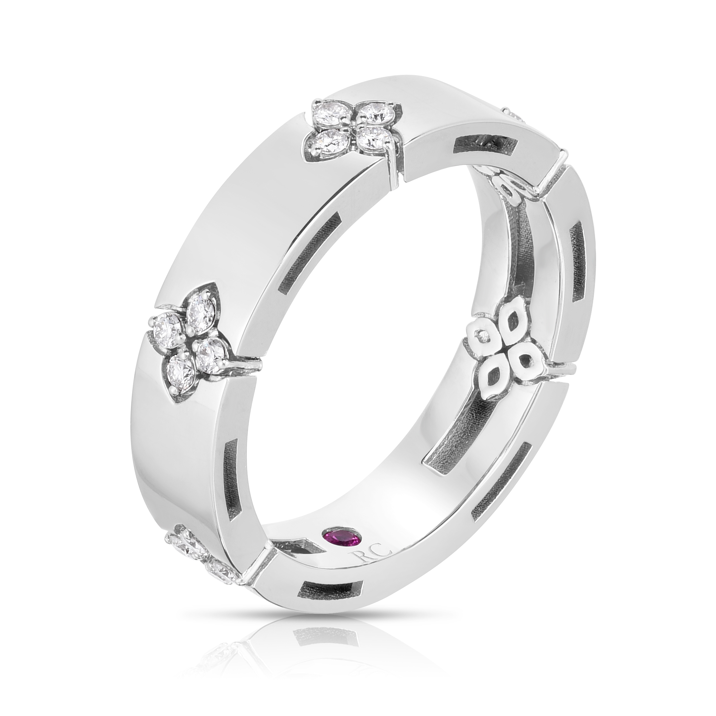 18k White Gold Love In Verona Narrow Diamond Ring