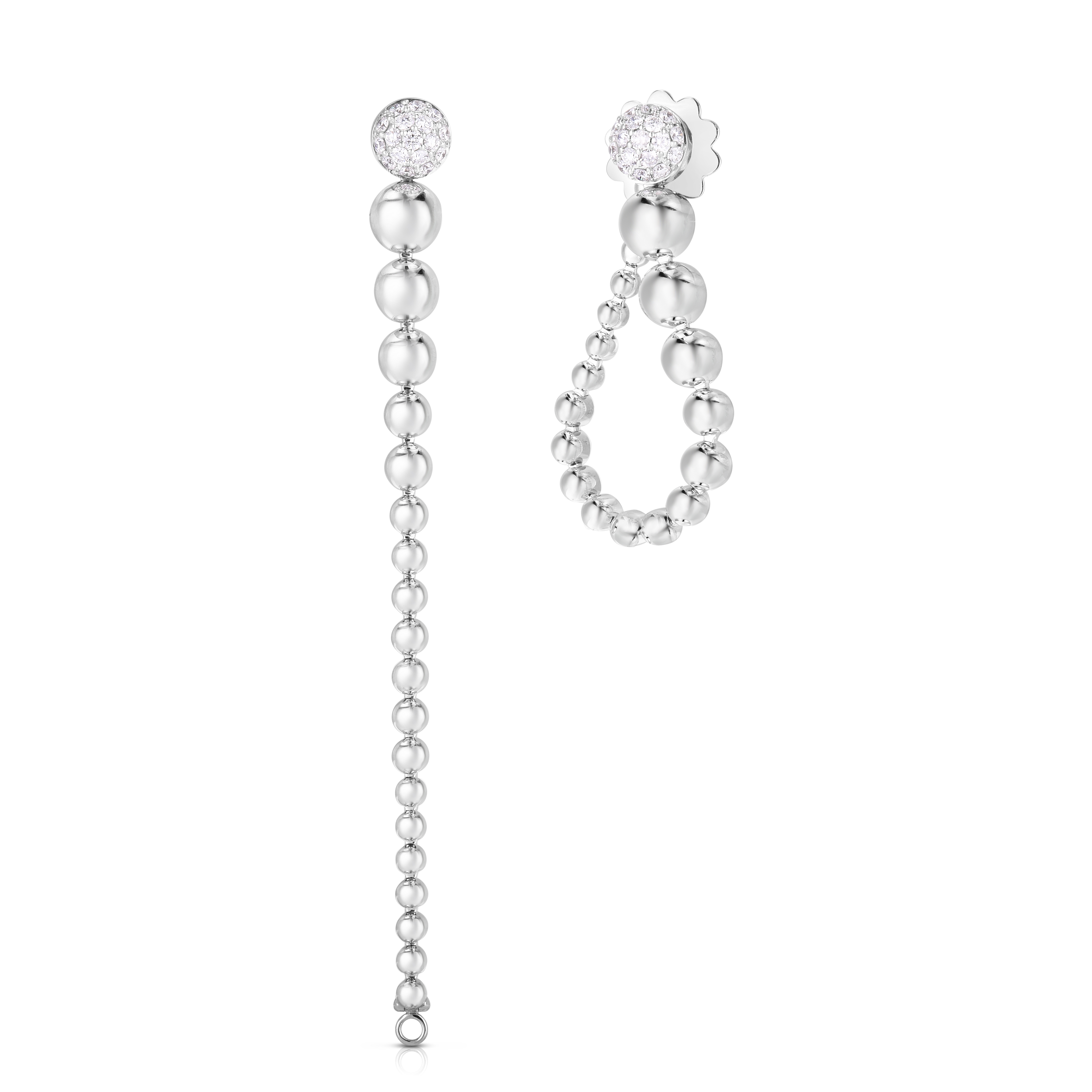 18k White Gold Tassel Convertible Diamond Earrings