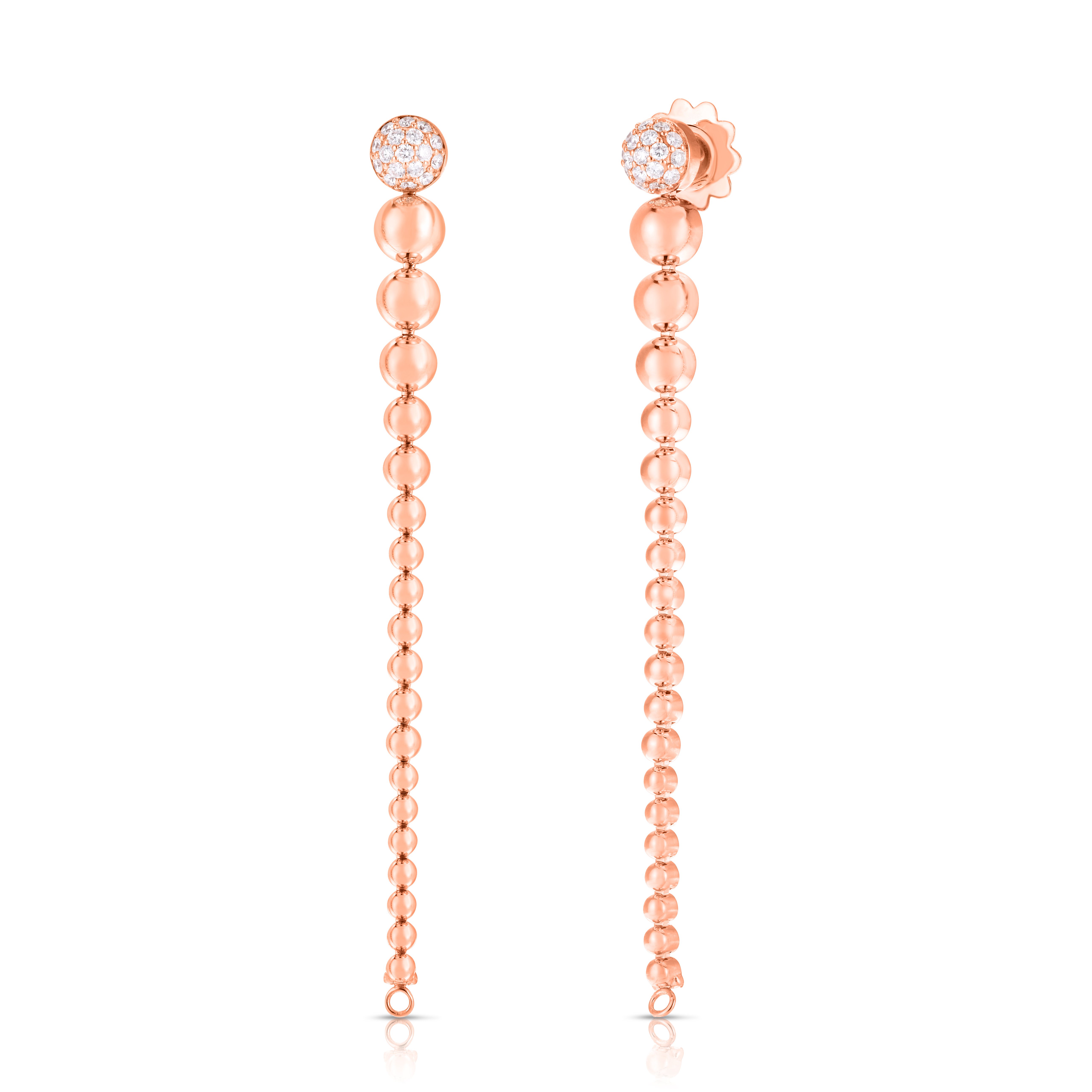 18k Rose Gold Tassel Convertible Diamond Earrings
