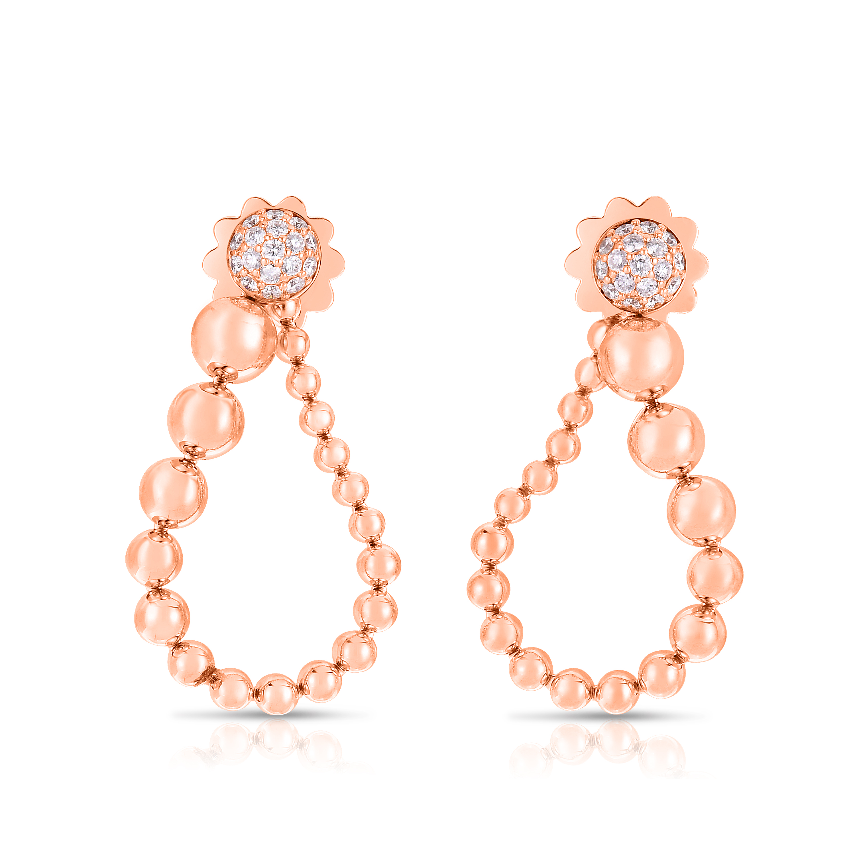 18k Rose Gold Tassel Convertible Diamond Earrings