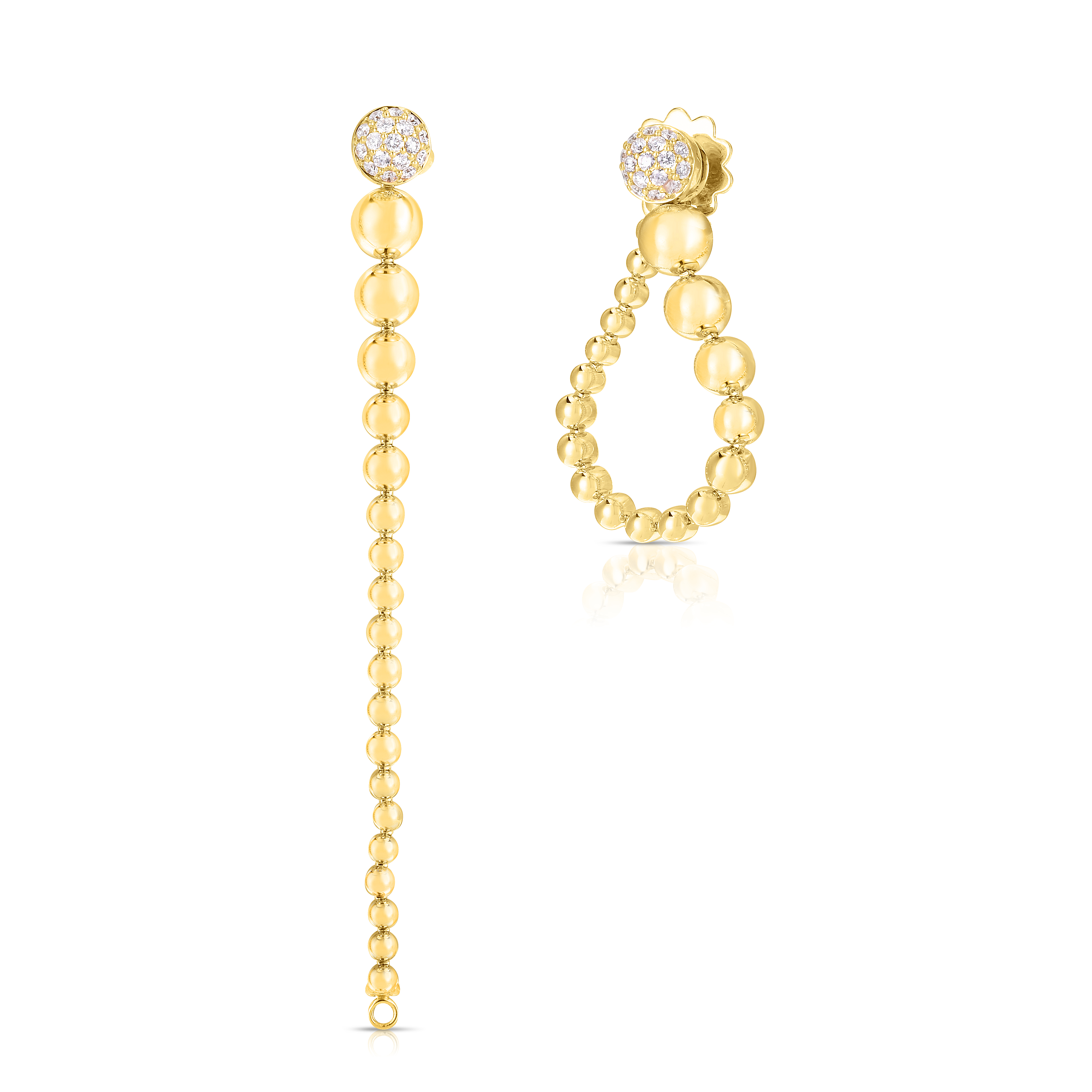 18k Yellow Gold Tassel Convertible Diamond Earrings