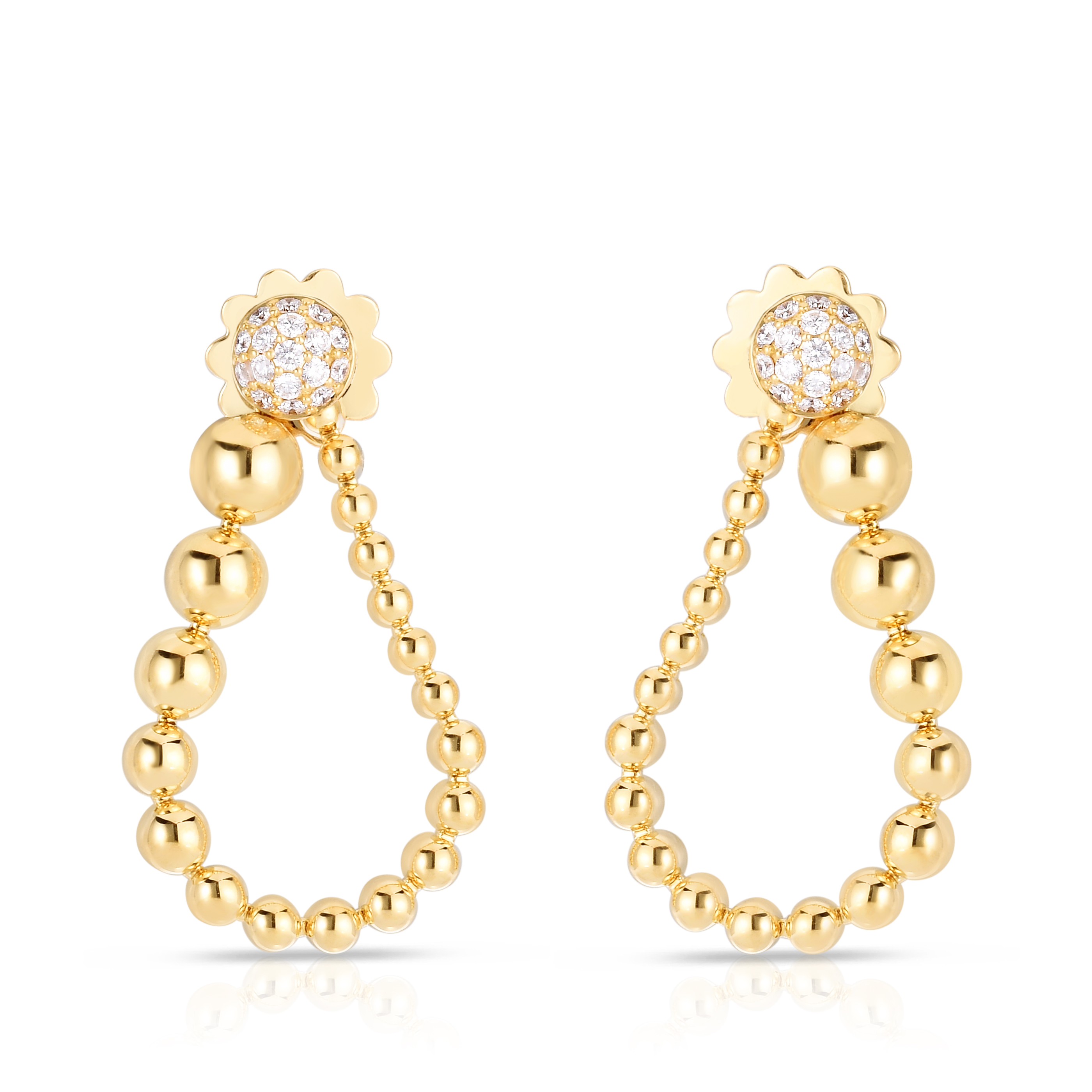 18k Yellow Gold Tassel Convertible Diamond Earrings