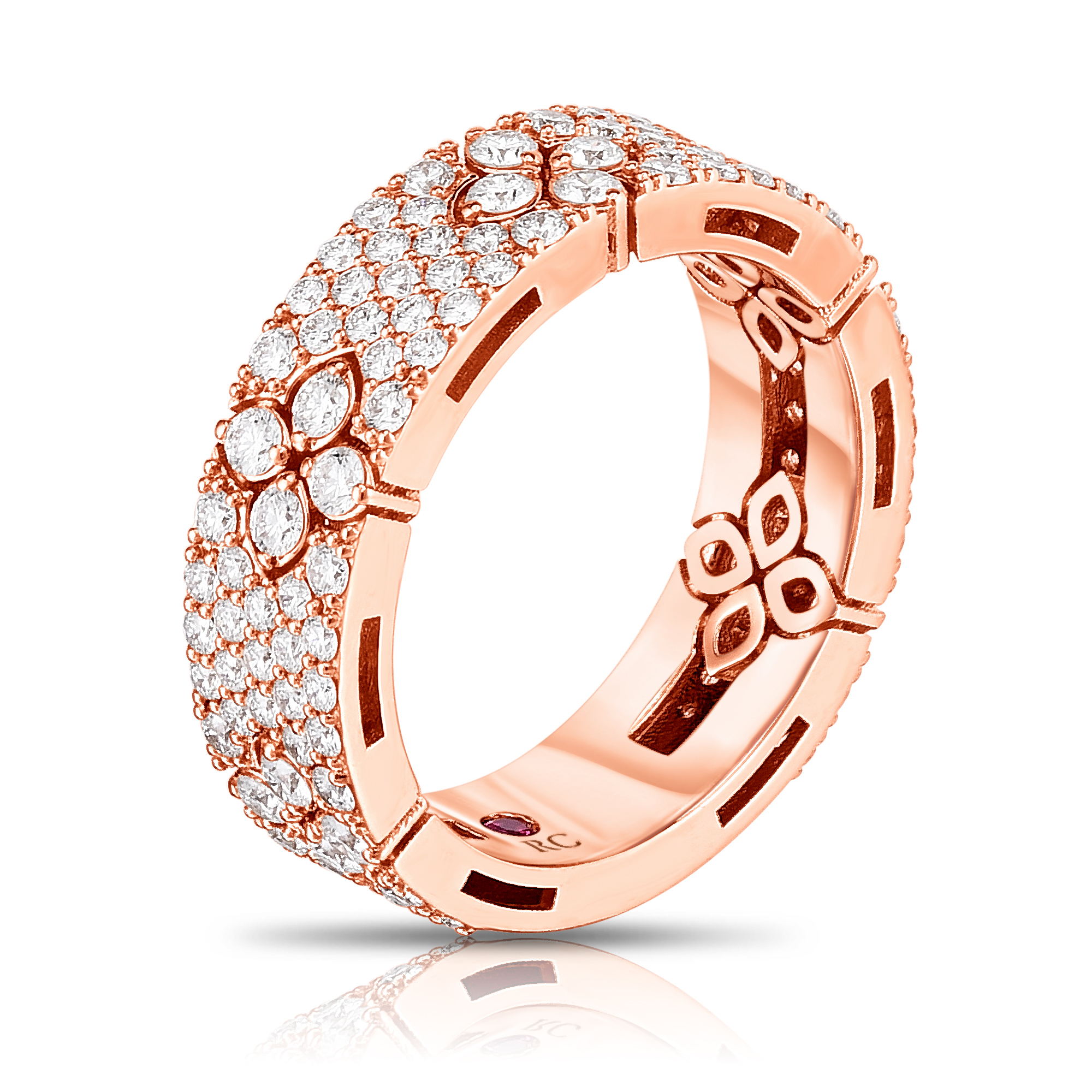 18k Rose Gold Love In Verona Pave Diamond Ring