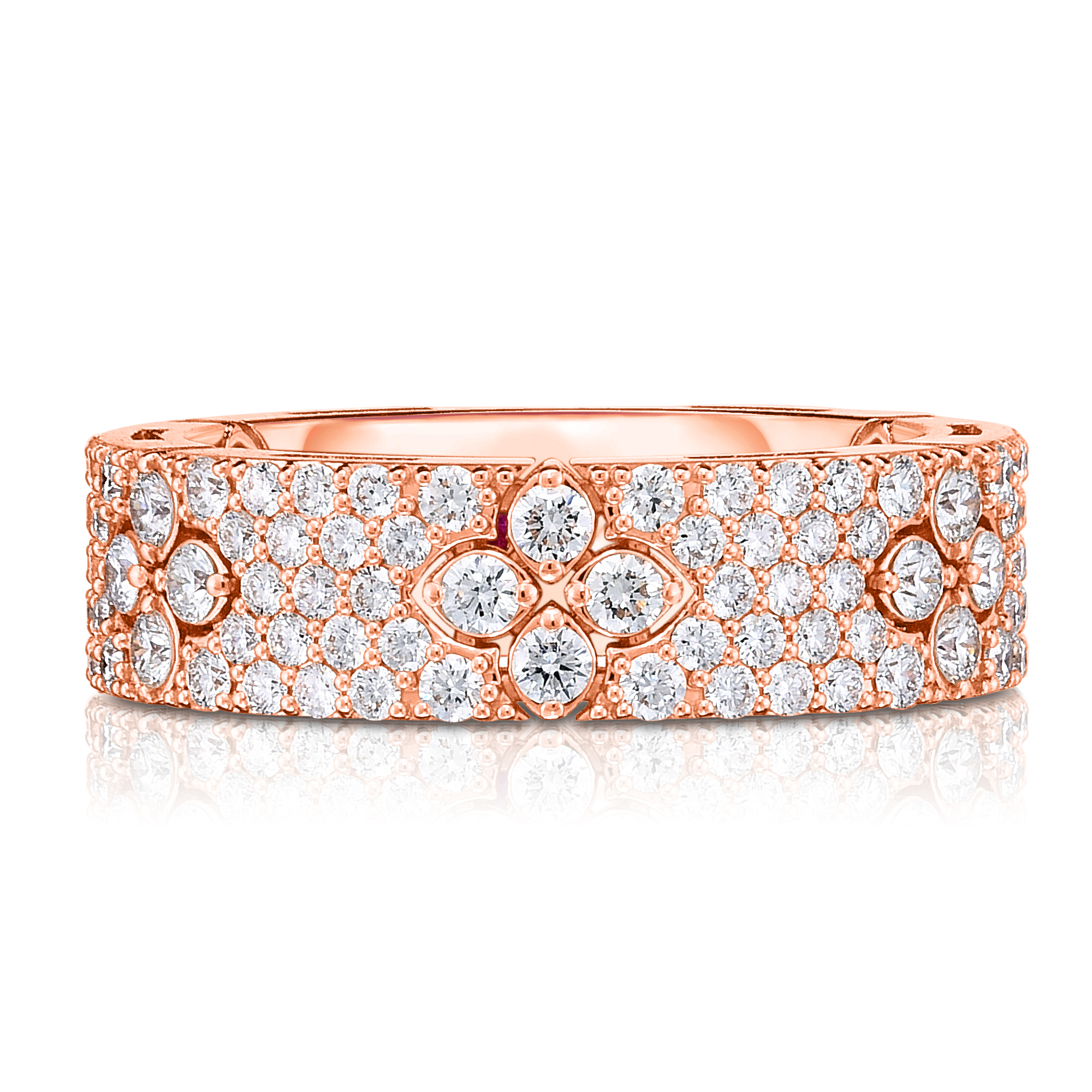 18k Rose Gold Love In Verona Pave Diamond Ring