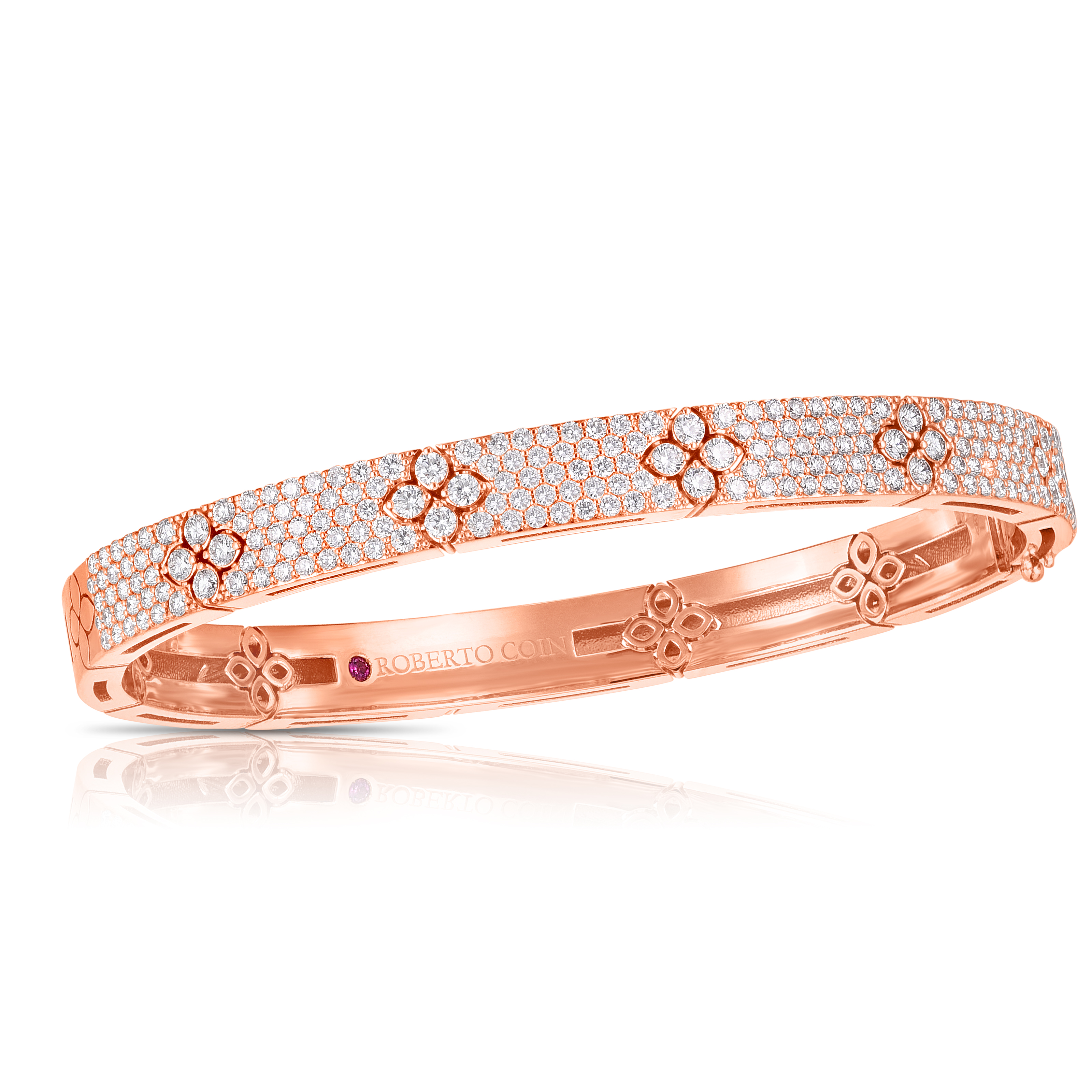 18k Rose Gold Love In Verona Pave Diamond Bangle
