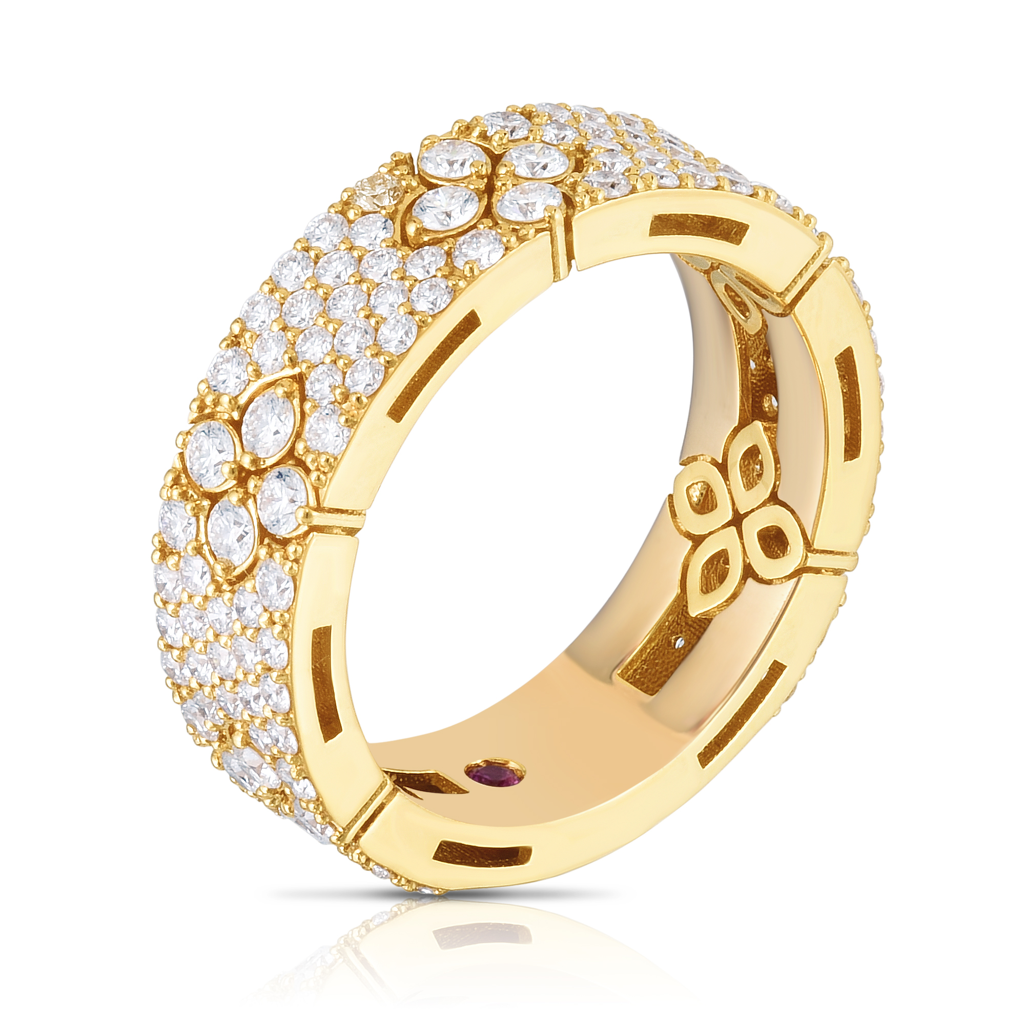 18k Yellow Gold Love In Verona Pave Diamond Ring