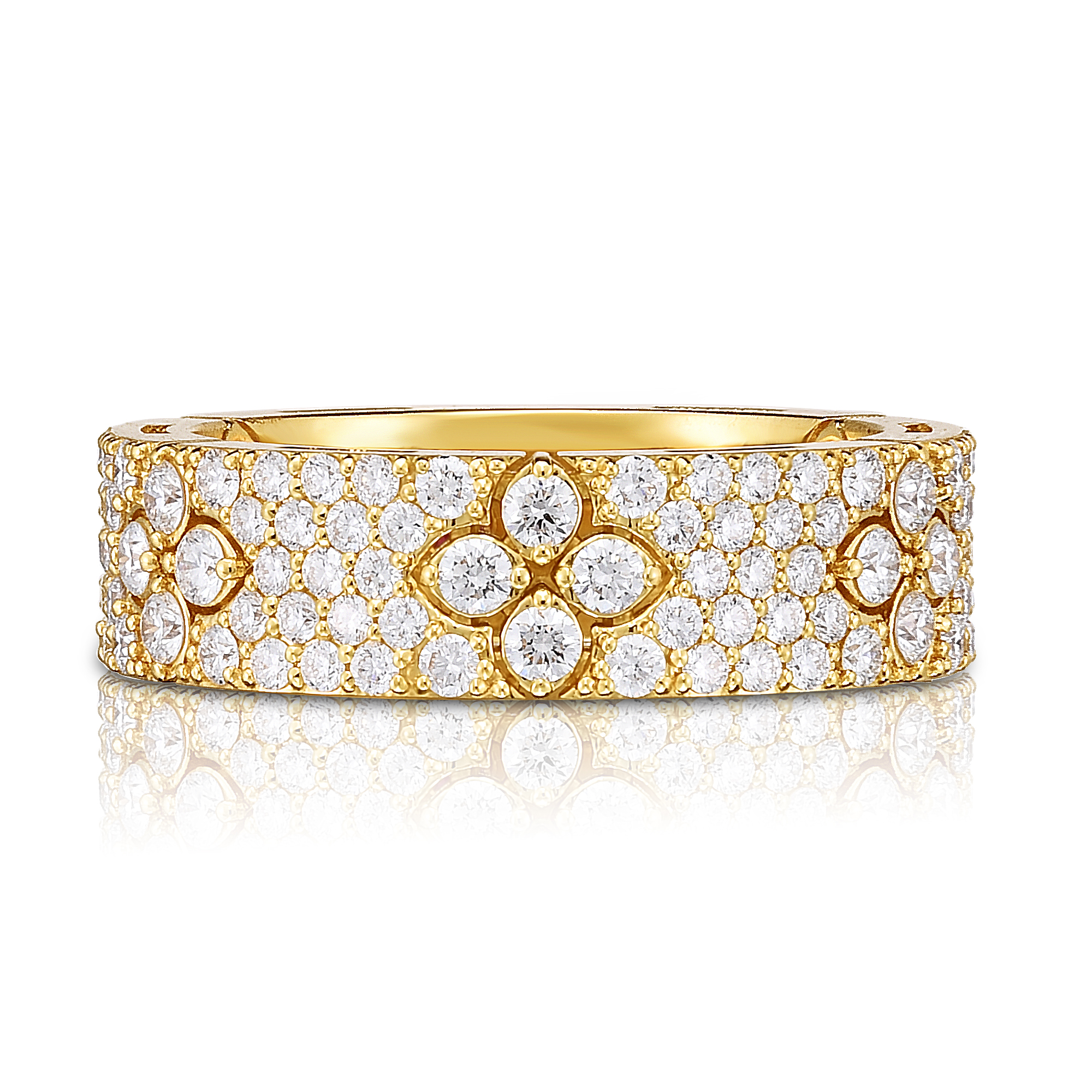18k Yellow Gold Love In Verona Pave Diamond Ring