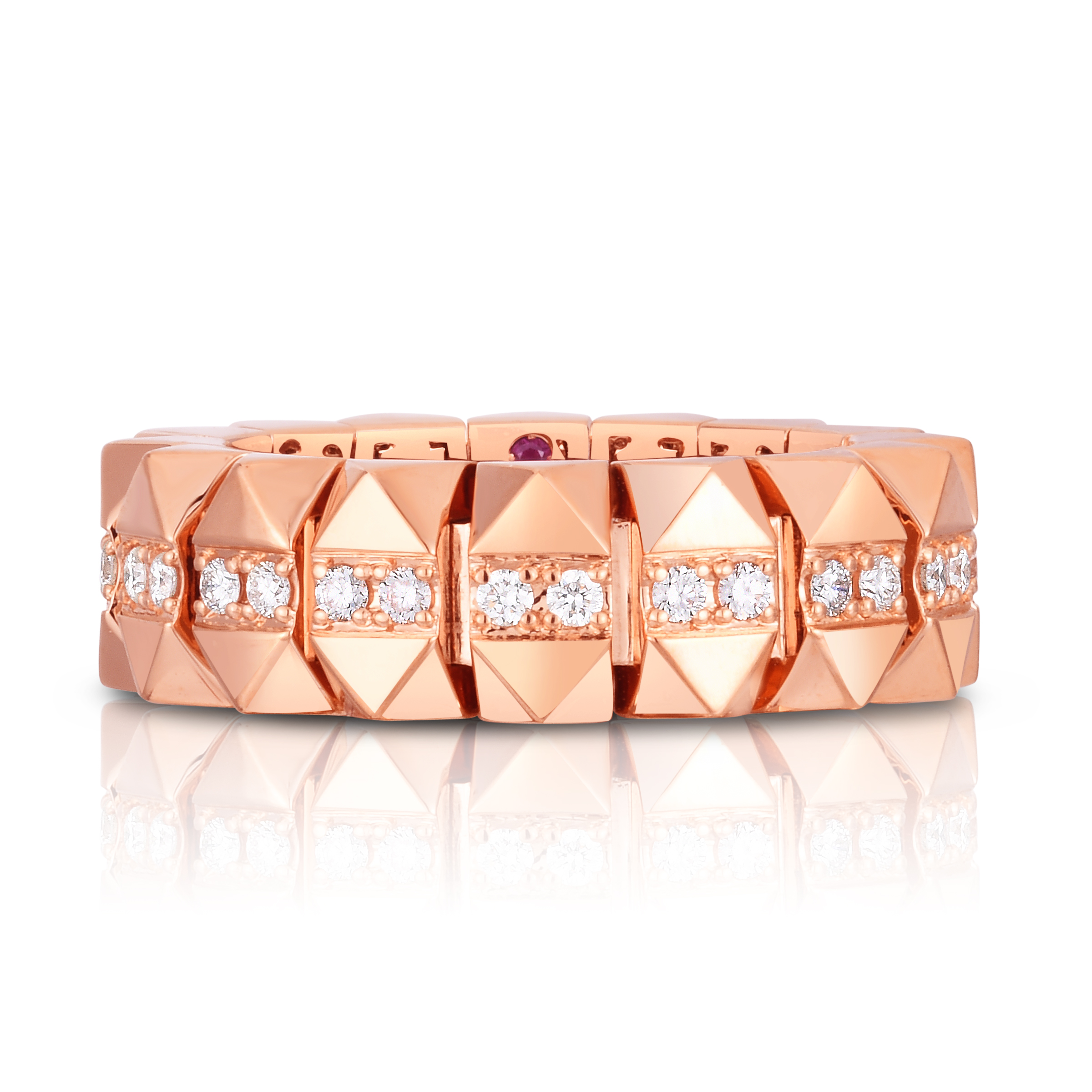 18k Rose Gold Gold Obelisco Diamond Flexible Ring