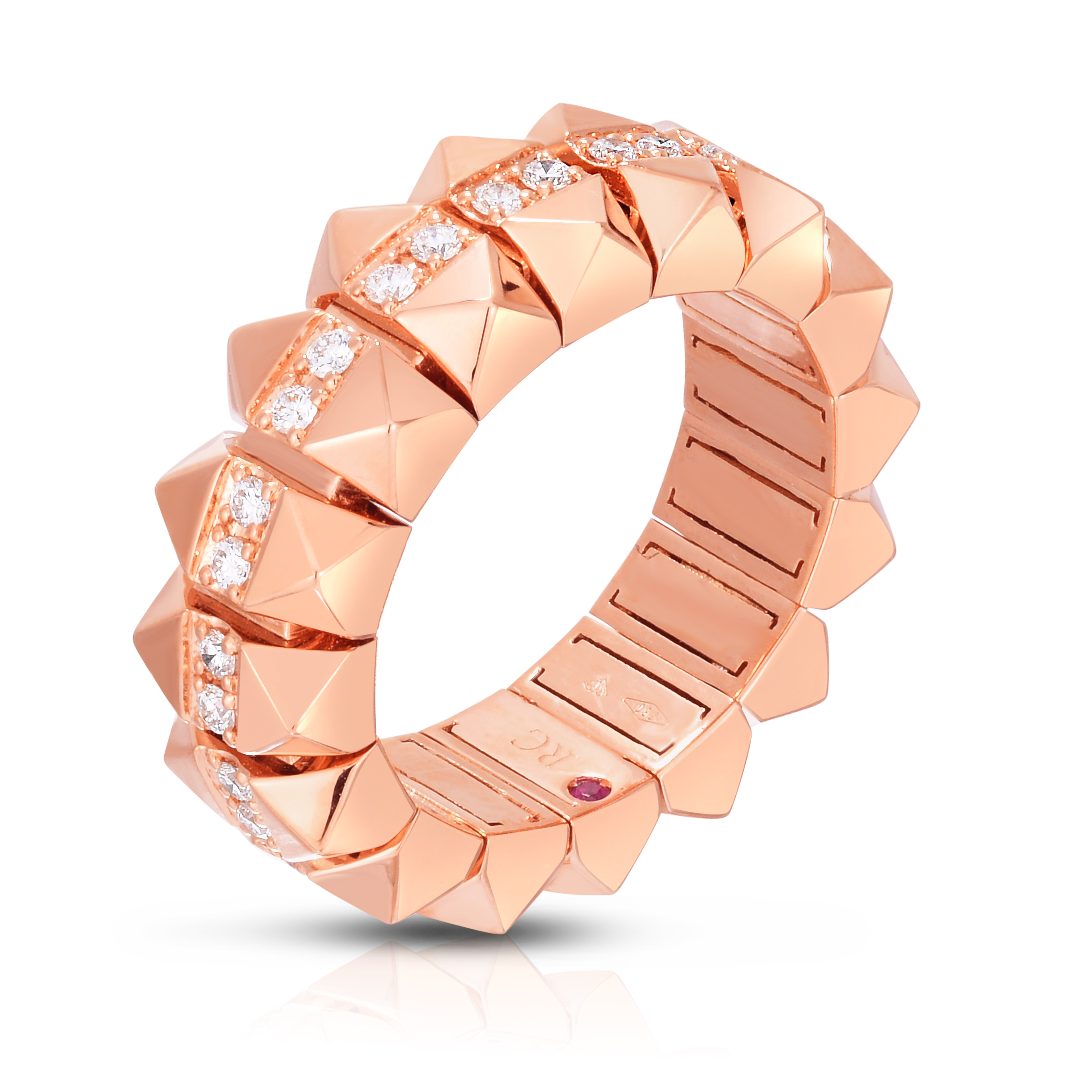18k Rose Gold Gold Obelisco Diamond Flexible Ring