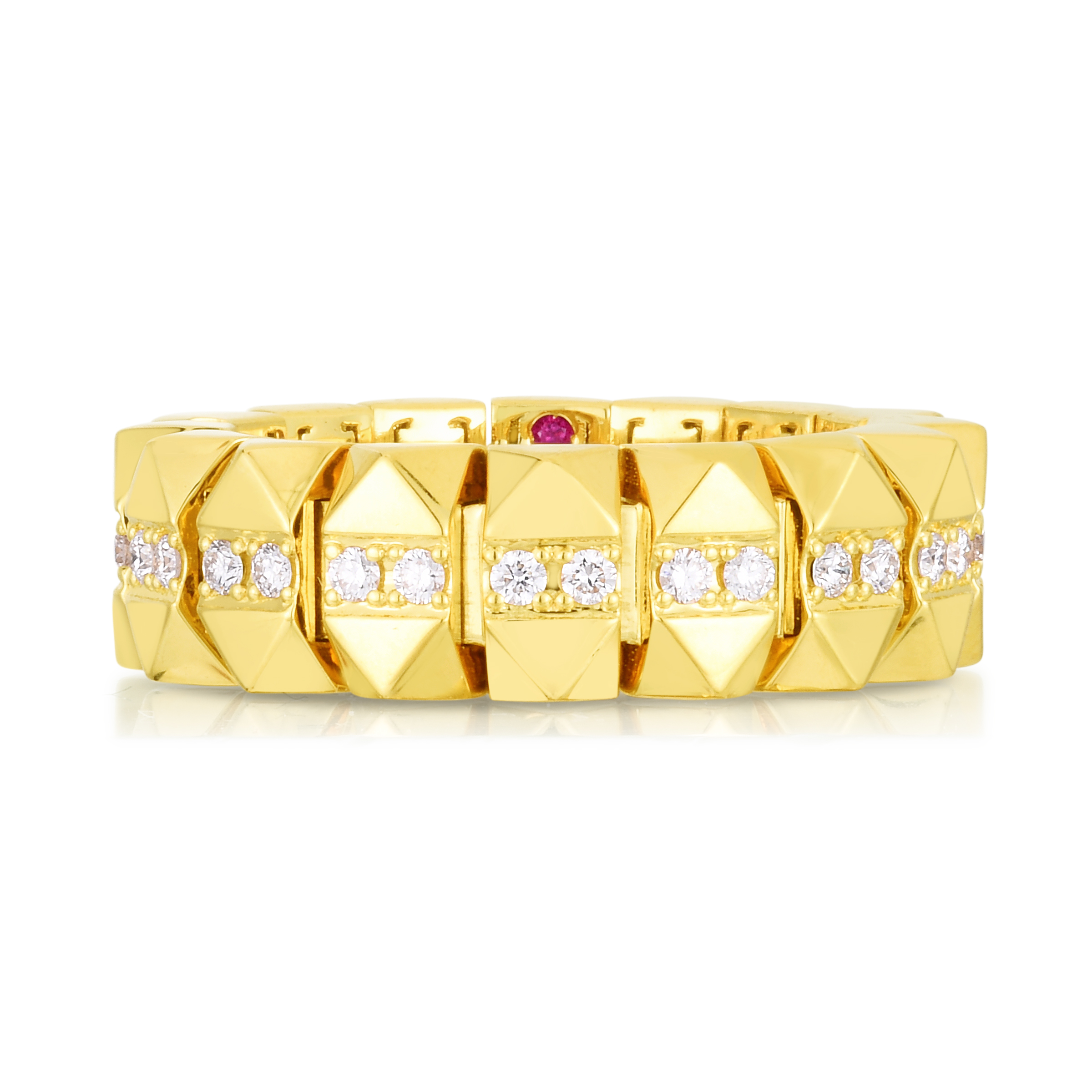 18k Yellow Gold Gold Obelisco Diamond Flexible Ring