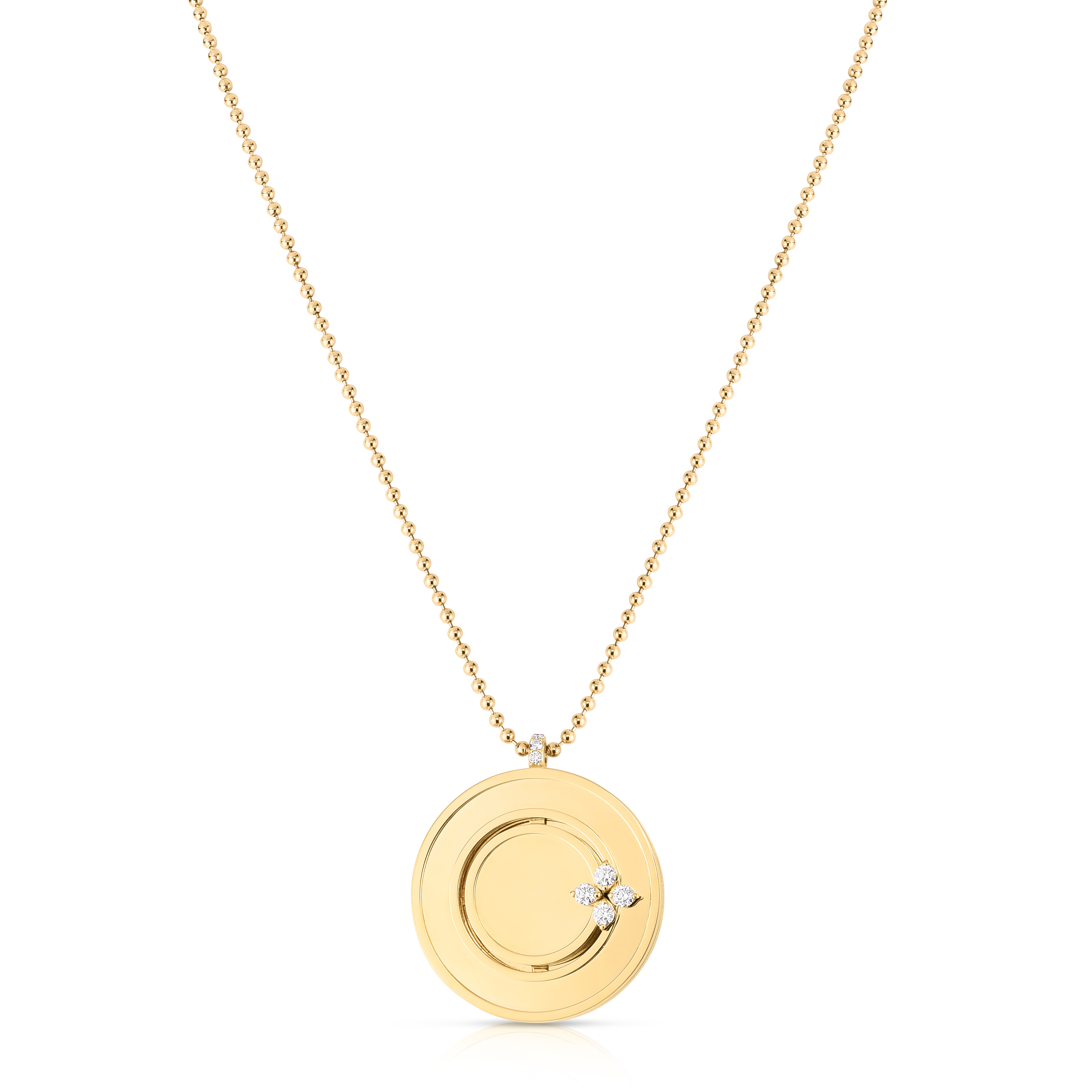 18k Yellow Gold Love In Verona Large Medallion Necklace