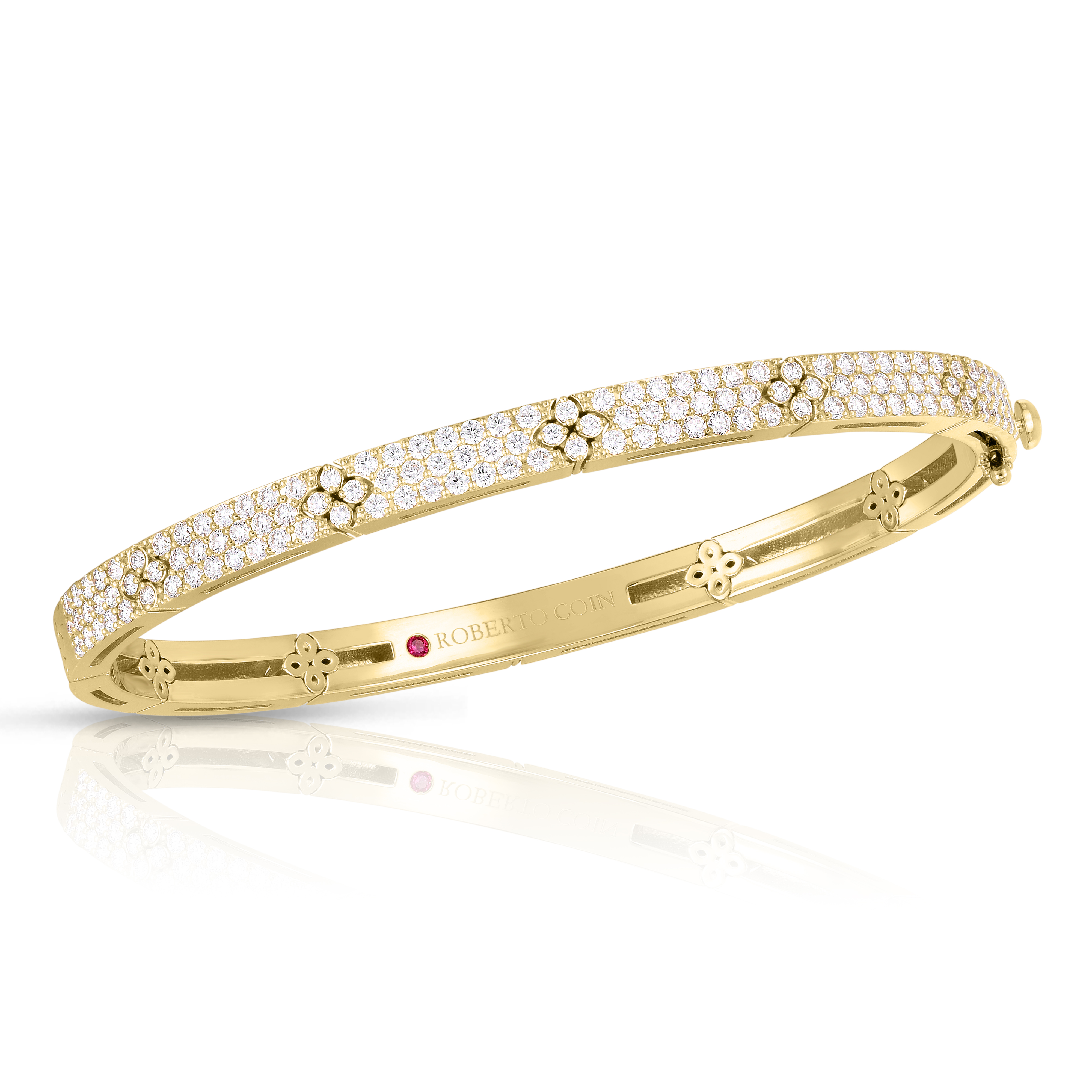 18k Yellow Gold Love In Verona Pave Bangle