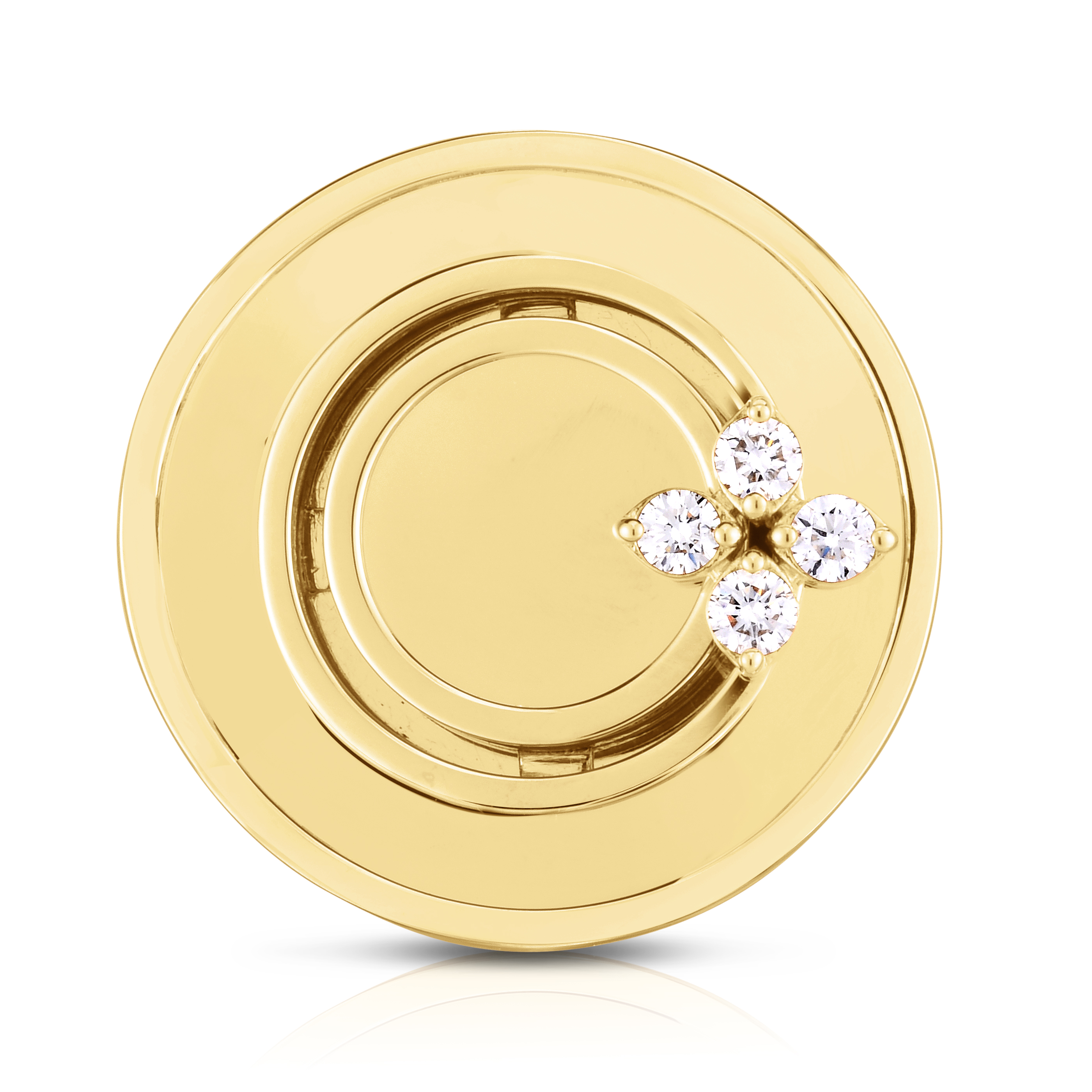 18k Yellow Gold Love In Verona Diamond Disc Ring